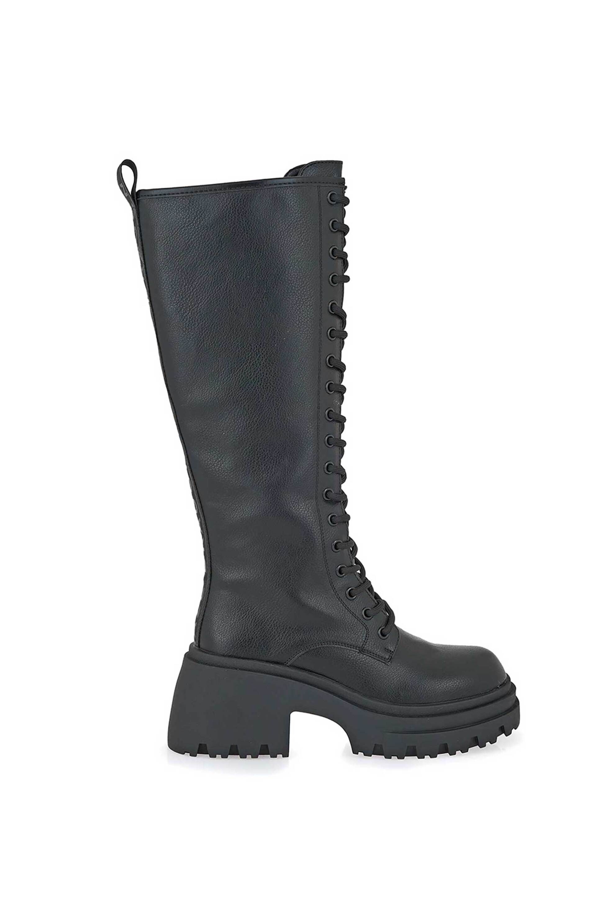 Tsakiris Mallas γυναικείες μπότες με κορδόνια και chunky σόλα "Dragon & Blaze" - V203R5304001 Μαύρο