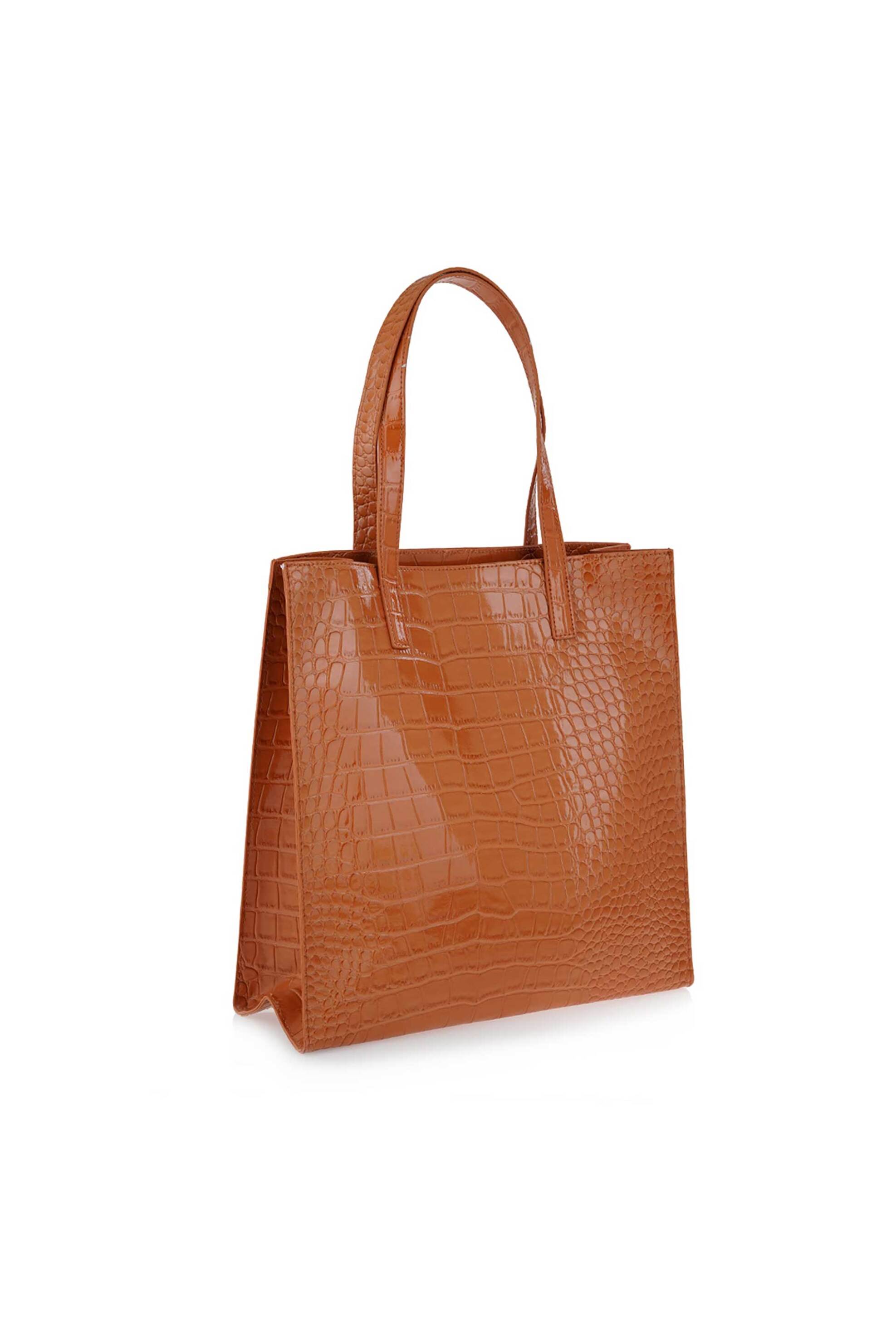 Ted Baker Γυναικεία Τσάντα Tote με Κροκό Σχέδιο - W636X5189192 Καμηλό