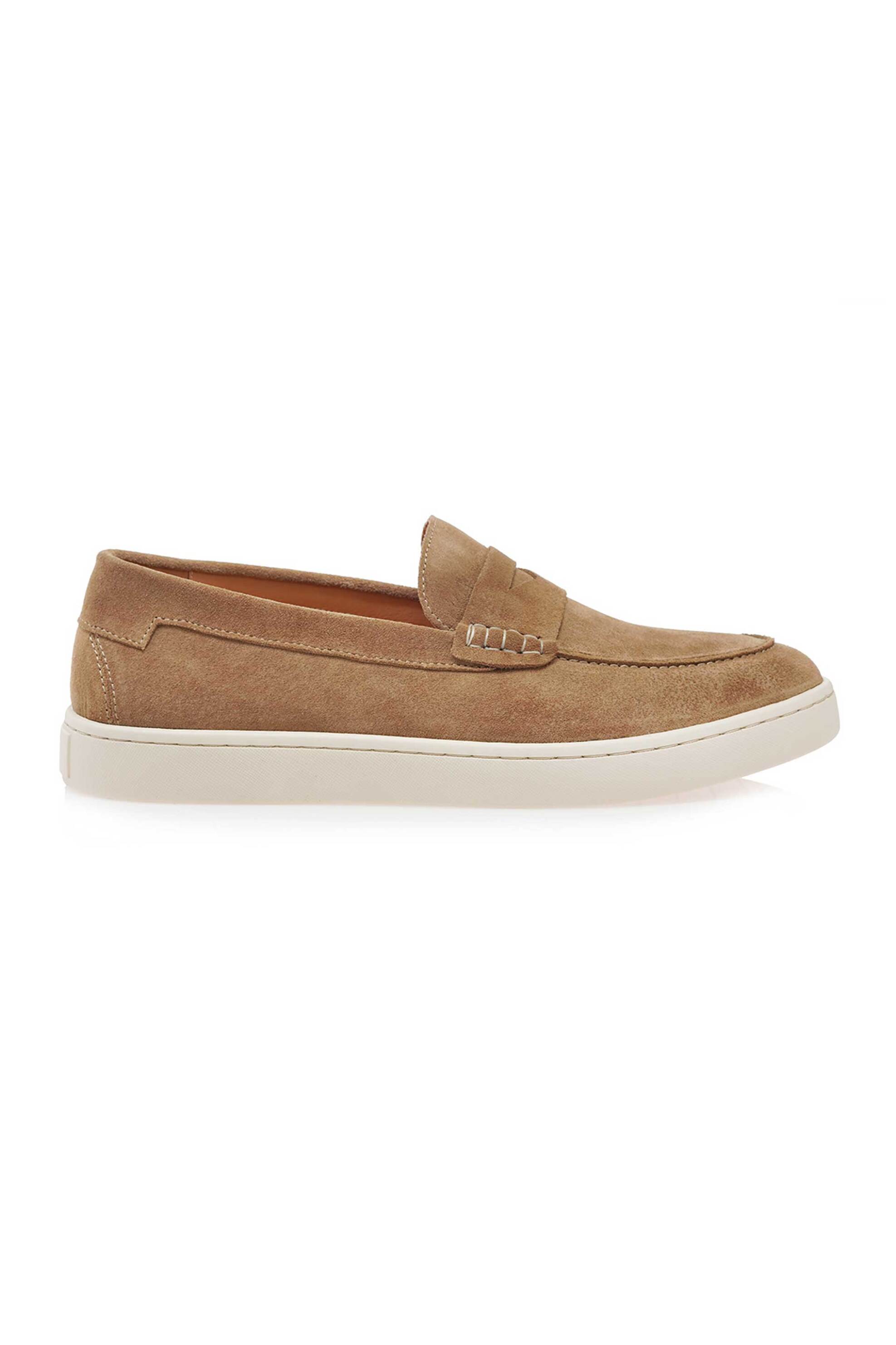 Isaac Roma ανδρικά δερμάτινα loafers μονόχρωμα - W57008011516 Καμηλό