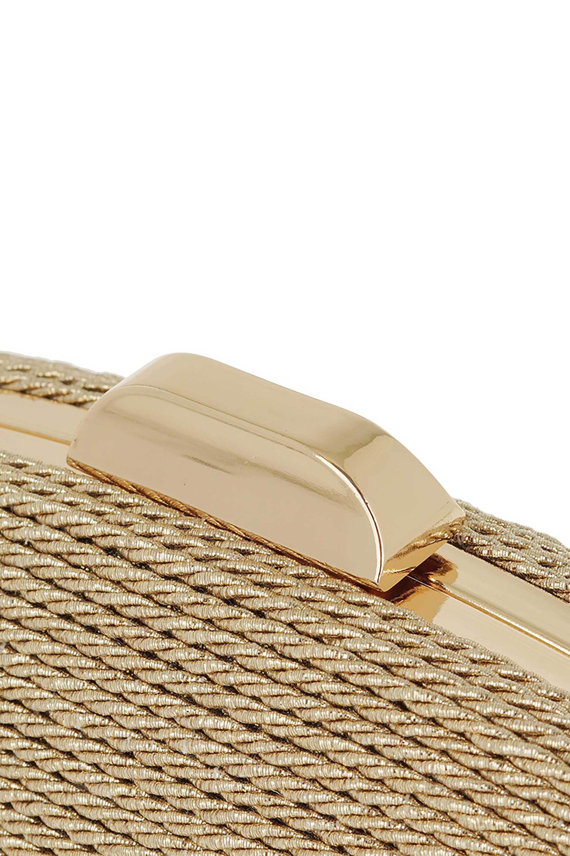 Exe Γυναικείο Τσαντάκι Clutch με Πλεκτό Σχέδιο - W67001849741 Χρυσό