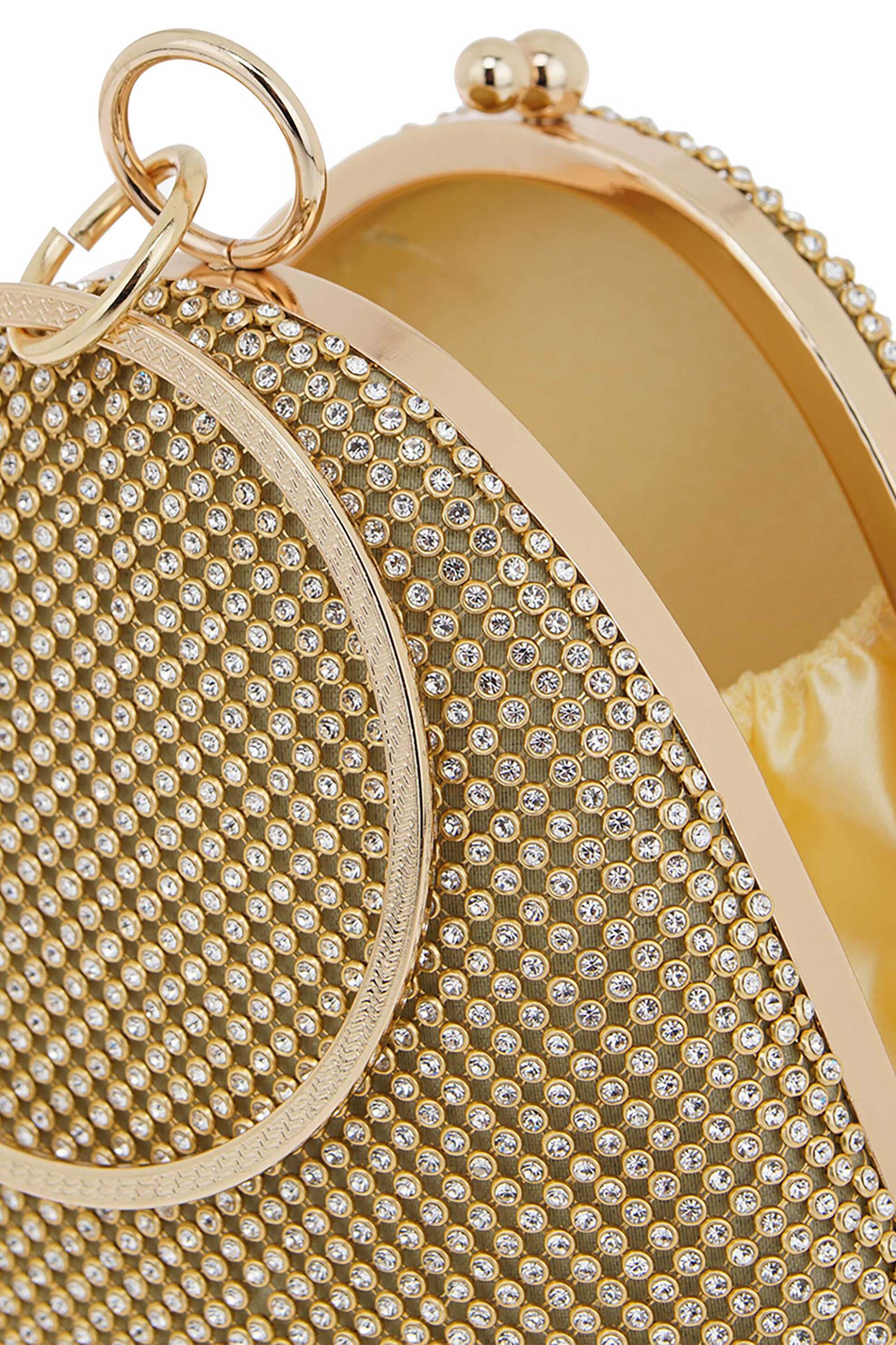 Exe Γυναικείο Clutch Τσαντάκι με Στρας - W67008209Z36 Χρυσό