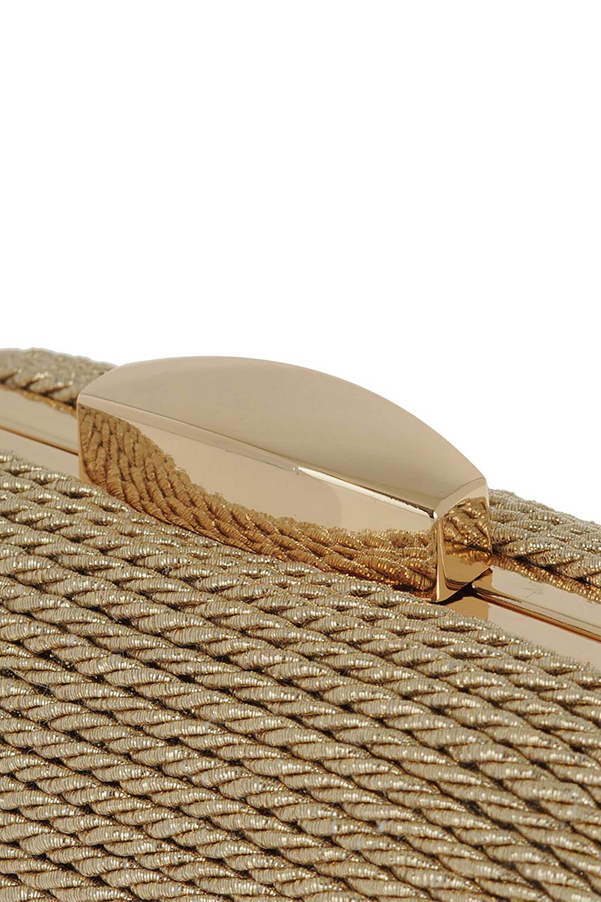 Exe Γυναικείο Τσαντάκι Clutch με Πλεκτό Σχέδιο - W67009829741 Χρυσό