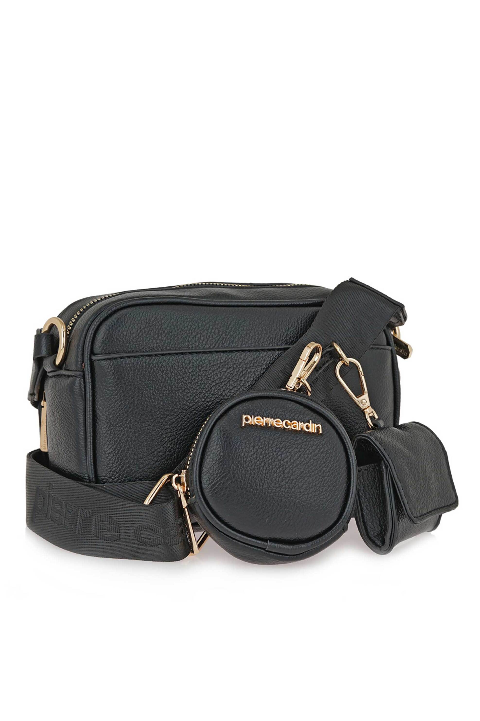 Pierre Cardin Γυναικεία Τσάντα Crossbody με Λογότυπο - W69605099001 Μαύρο