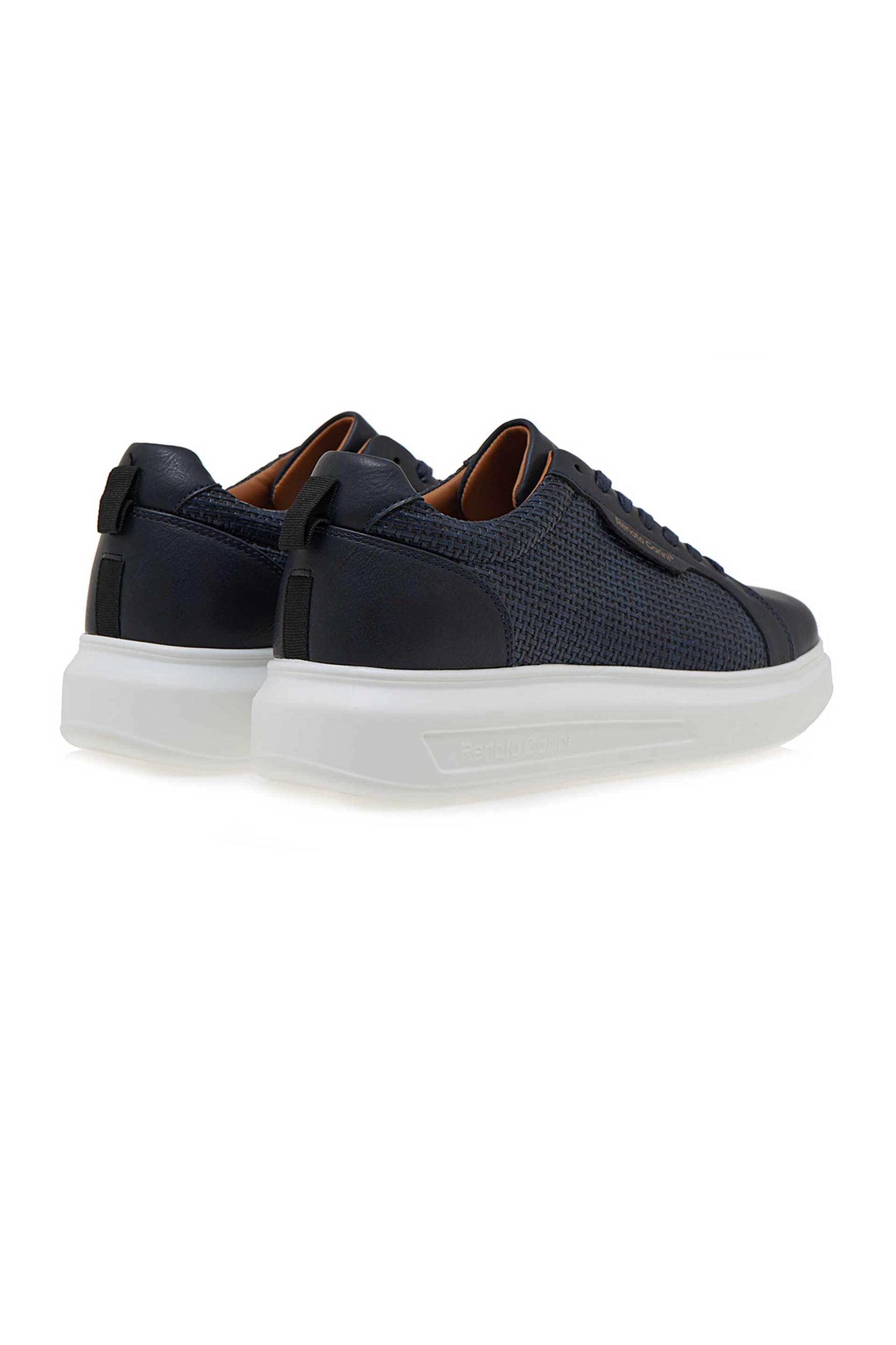 Renato Garini Ανδρικά Sneakers με Πλεκτό Σχέδιο - W57009283587 Σκούρο Μπλε