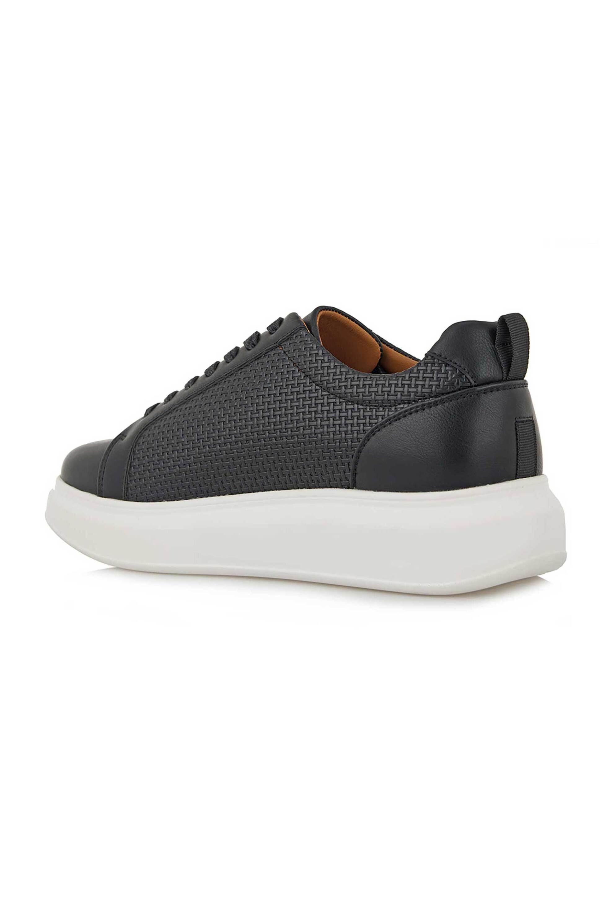 Renato Garini Ανδρικά Sneakers με Πλεκτό Σχέδιο - W57009283574 Μαύρο