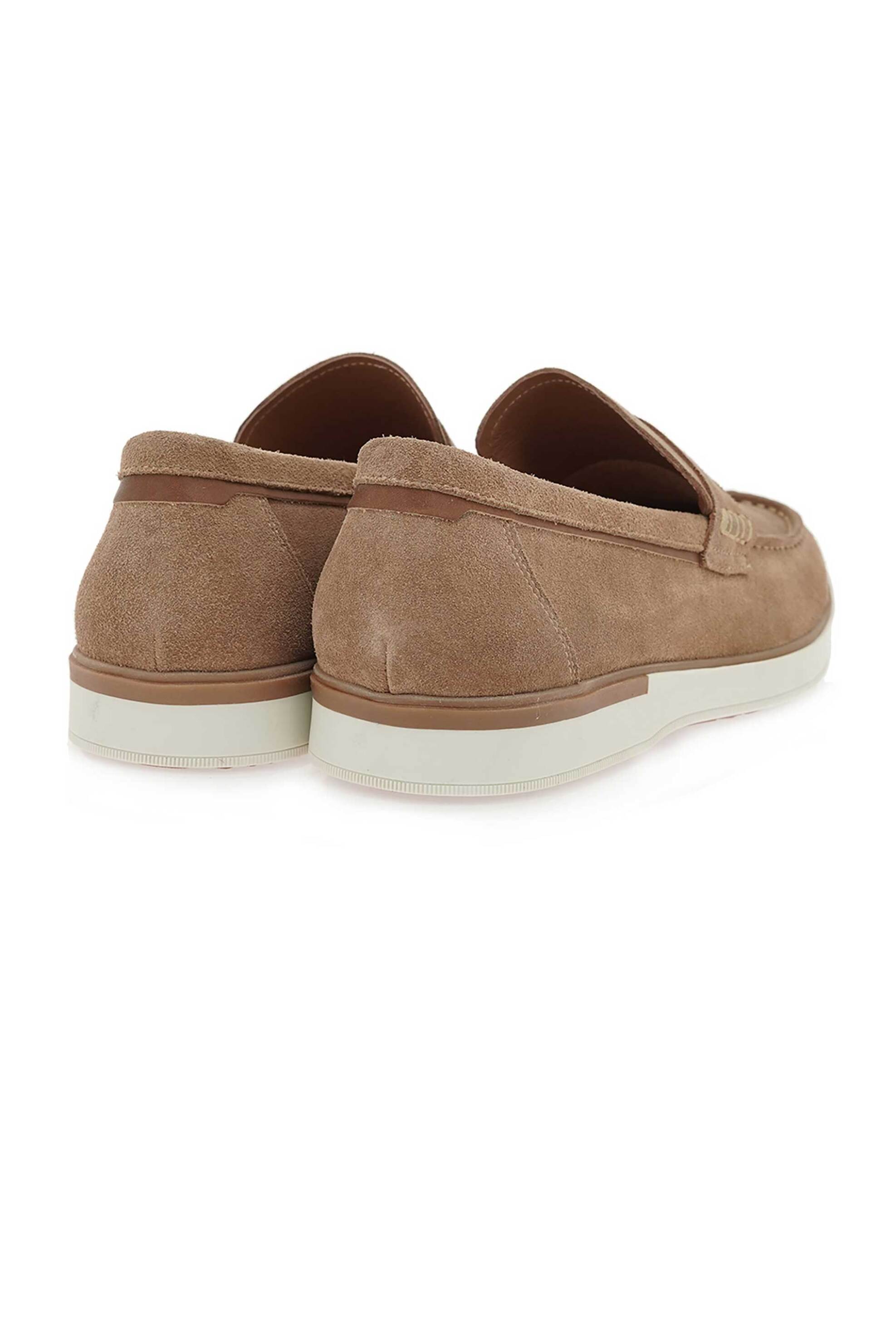 Renato Garini Ανδρικά Δερμάτινα Loafers Μονόχρωμα - W515W2051416 Καμηλό