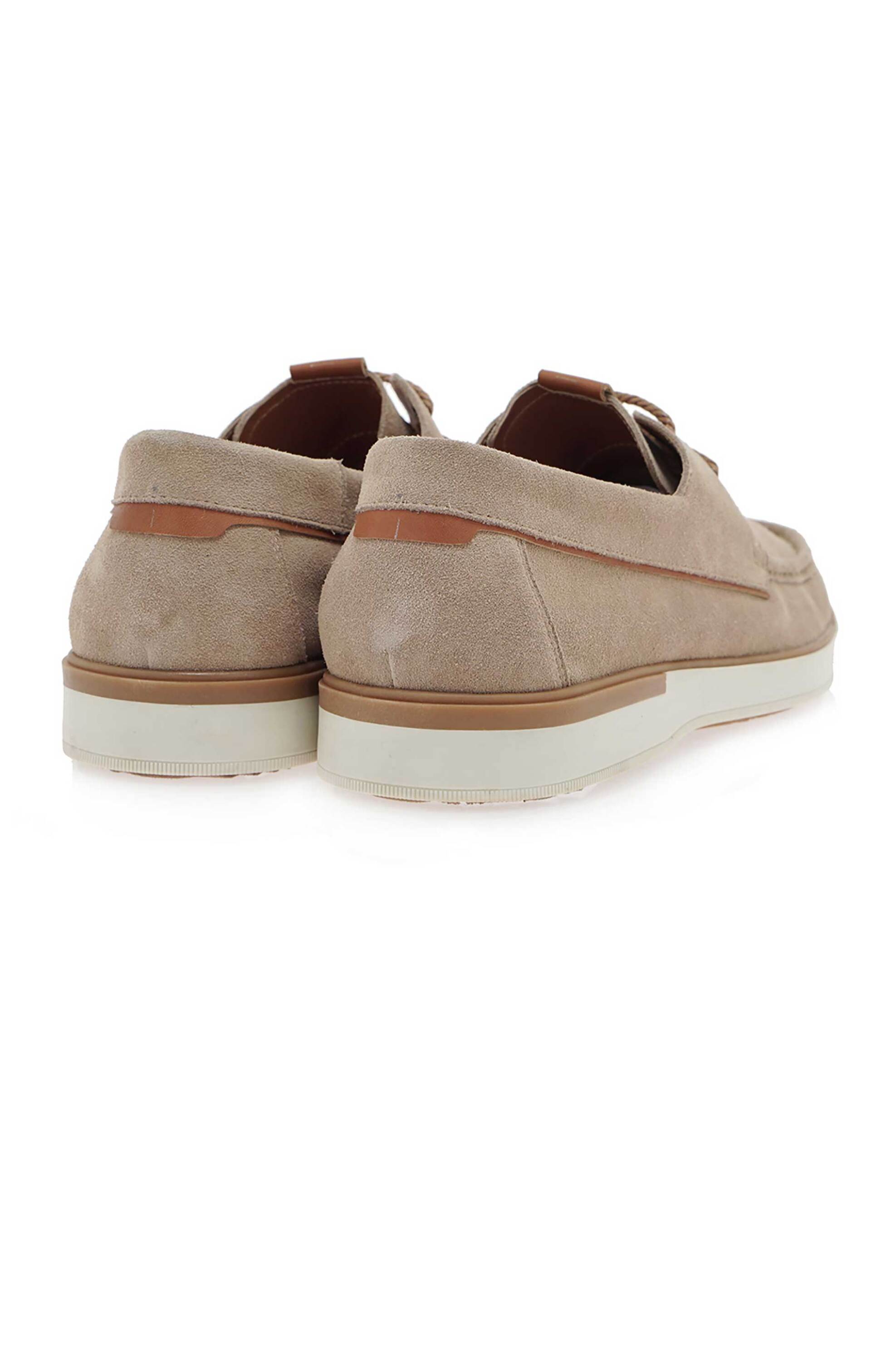 Renato Garini Ανδρικά Suede Boat Shoes - W515W4111585 Μπεζ
