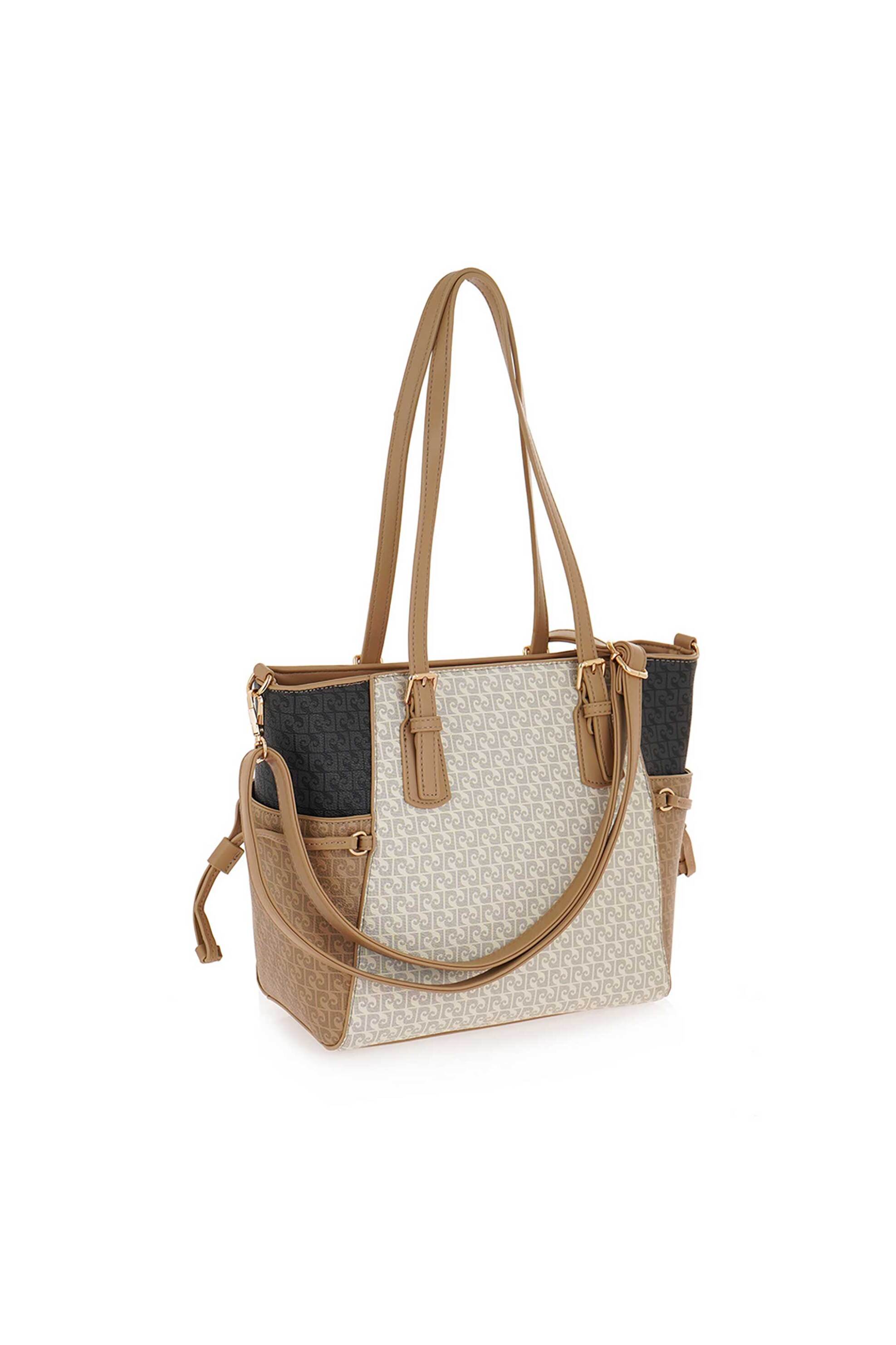Pierre Cardin Γυναικεία Τσάντα Tote με All-Over Logo Print - W69604509Ar2 Εκρού