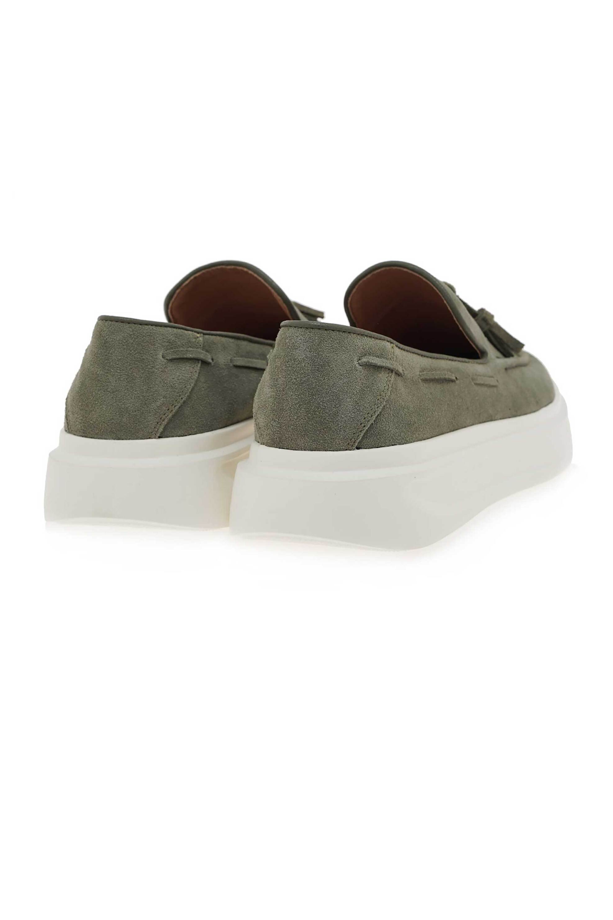 Renato Garini Ανδρικά Suede Loafers Μονόχρωμα - W57002682754 Χακί