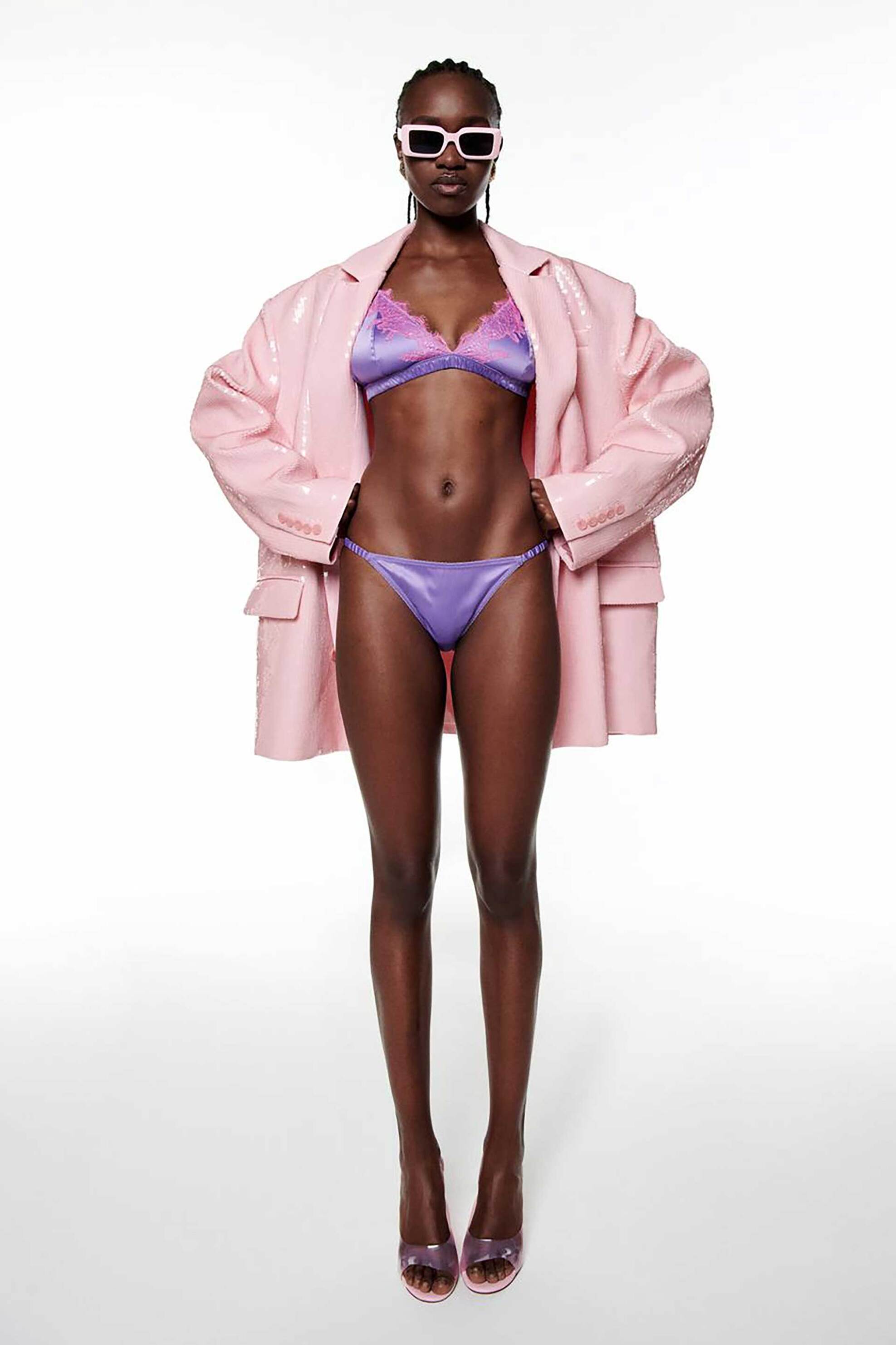 Love Stories γυναικείο σλιπ μονόχρωμο με σατέν όψη "Rosie" - L2371054500 Λιλά φωτογραφία