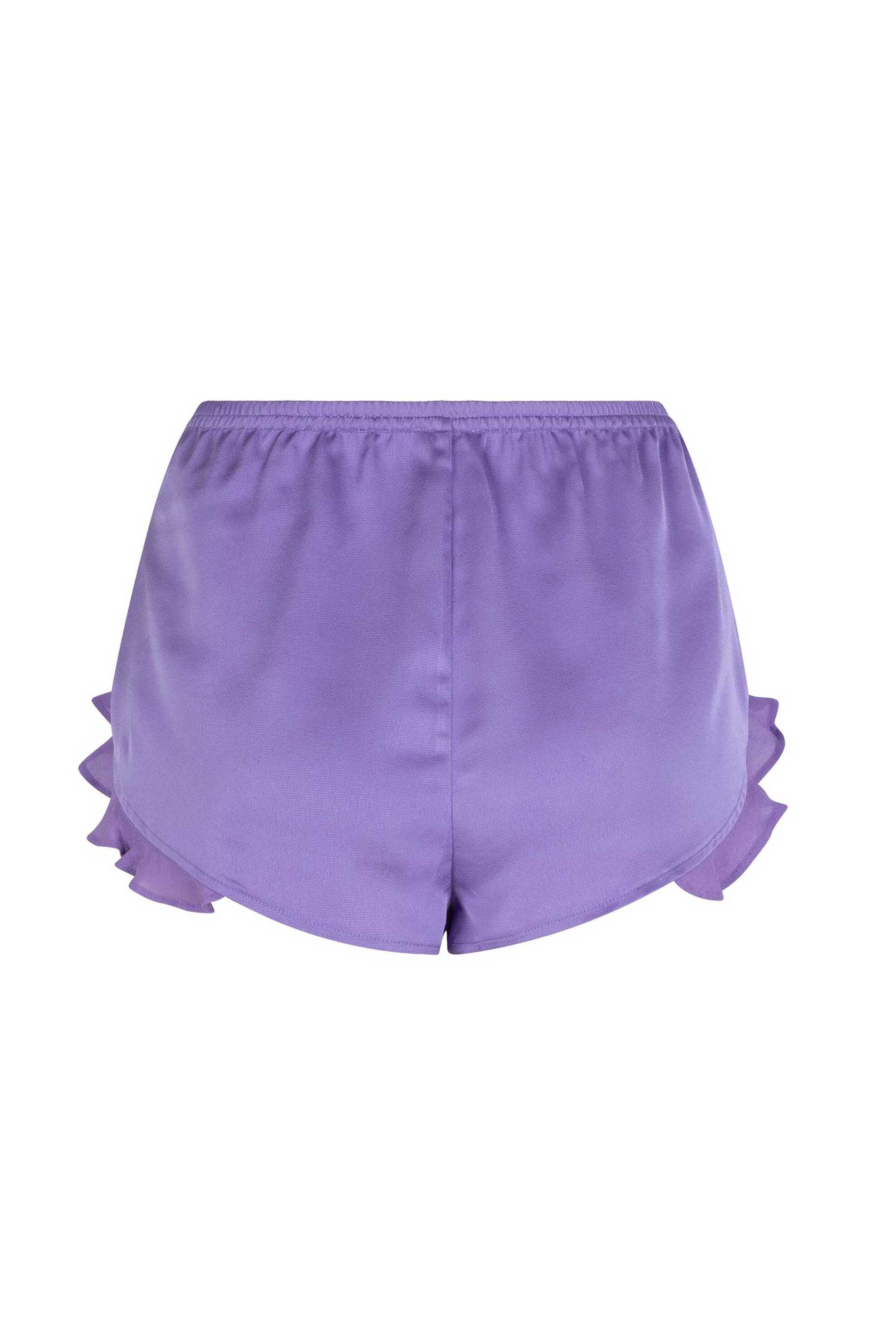 Love Stories γυναικείο σορτς μονόχρωμο με βολάν στο τελείωμα "Mae" - L2373081500 Λιλά φωτογραφία