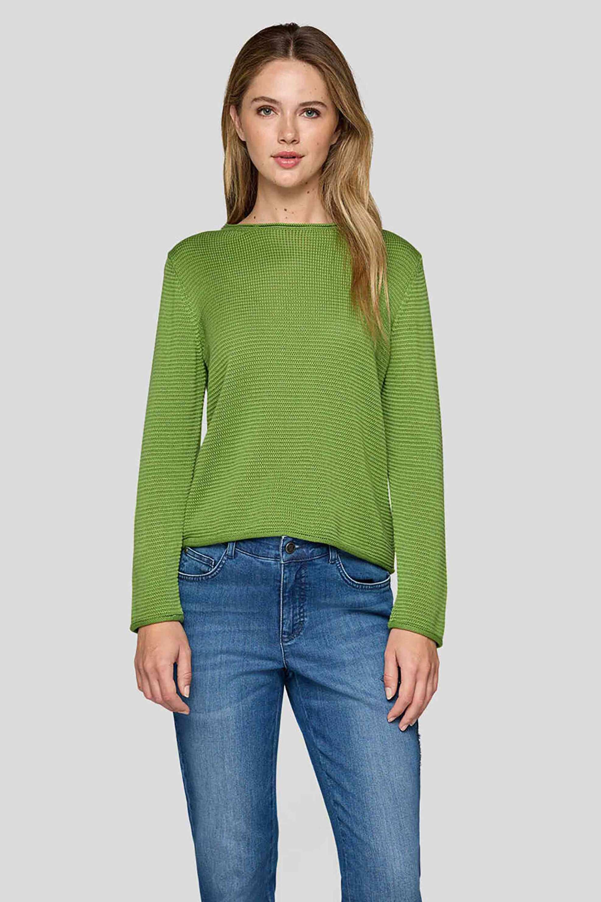 RABE Rabe γυναικείο πουλόβερ μονόχρωμο - 55-111604 Πράσινο Ανοιχτό