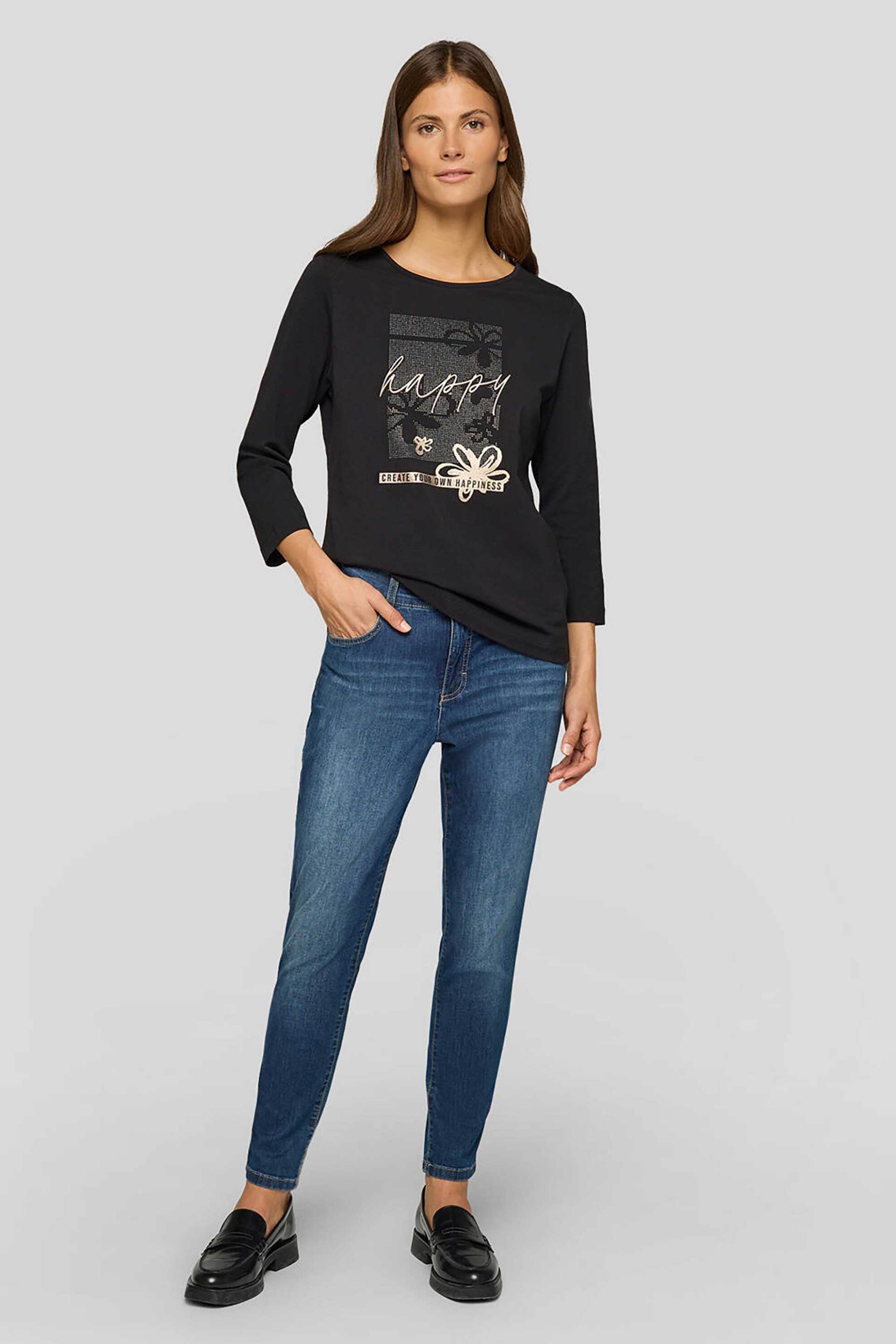 Rabe γυναικεία μπλούζα με print - 55-113308 Μαύρο φωτογραφία