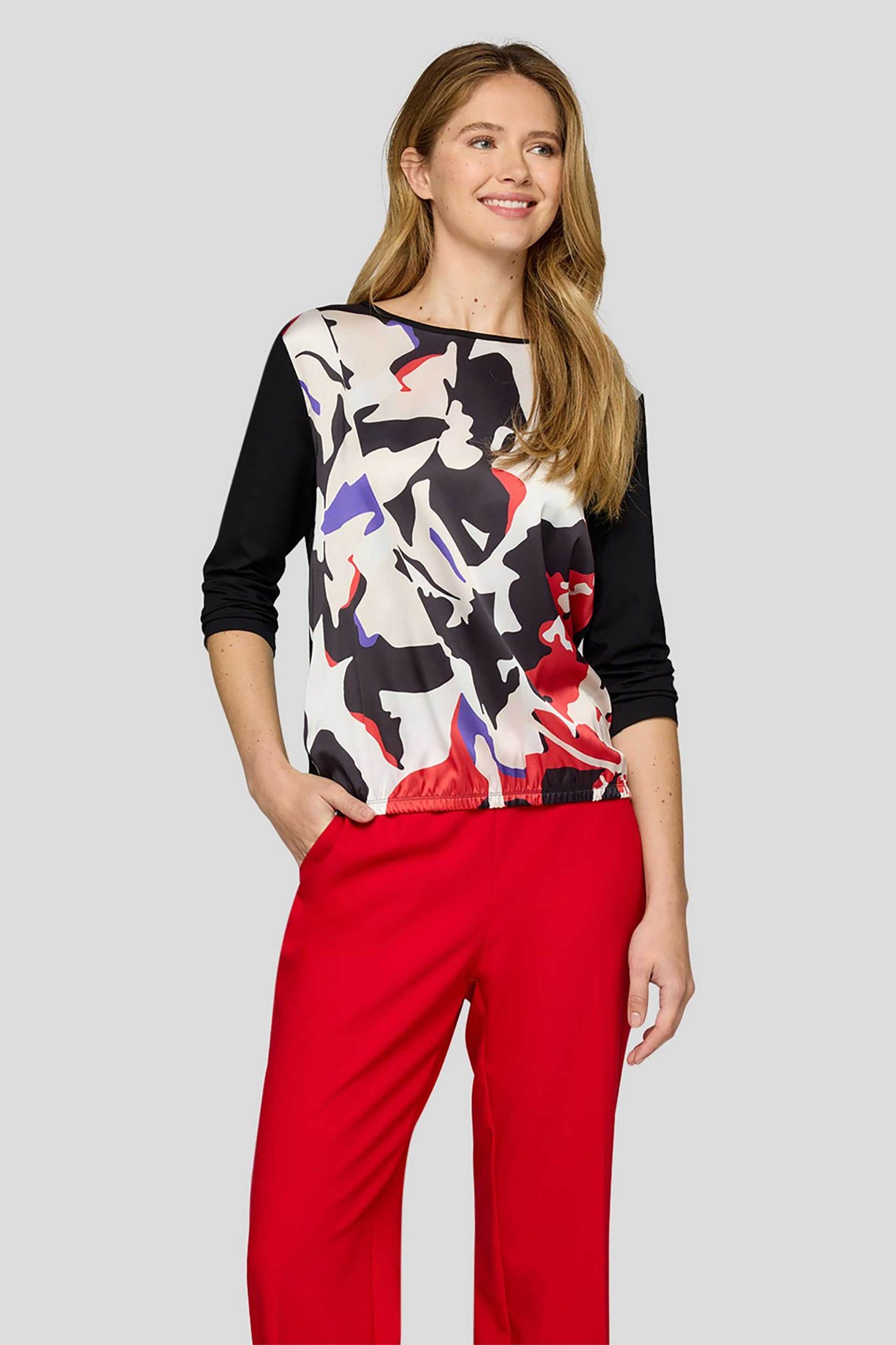 RABE Rabe γυναικεία μπλούζα με all-over print - 55-113363 Μαύρο