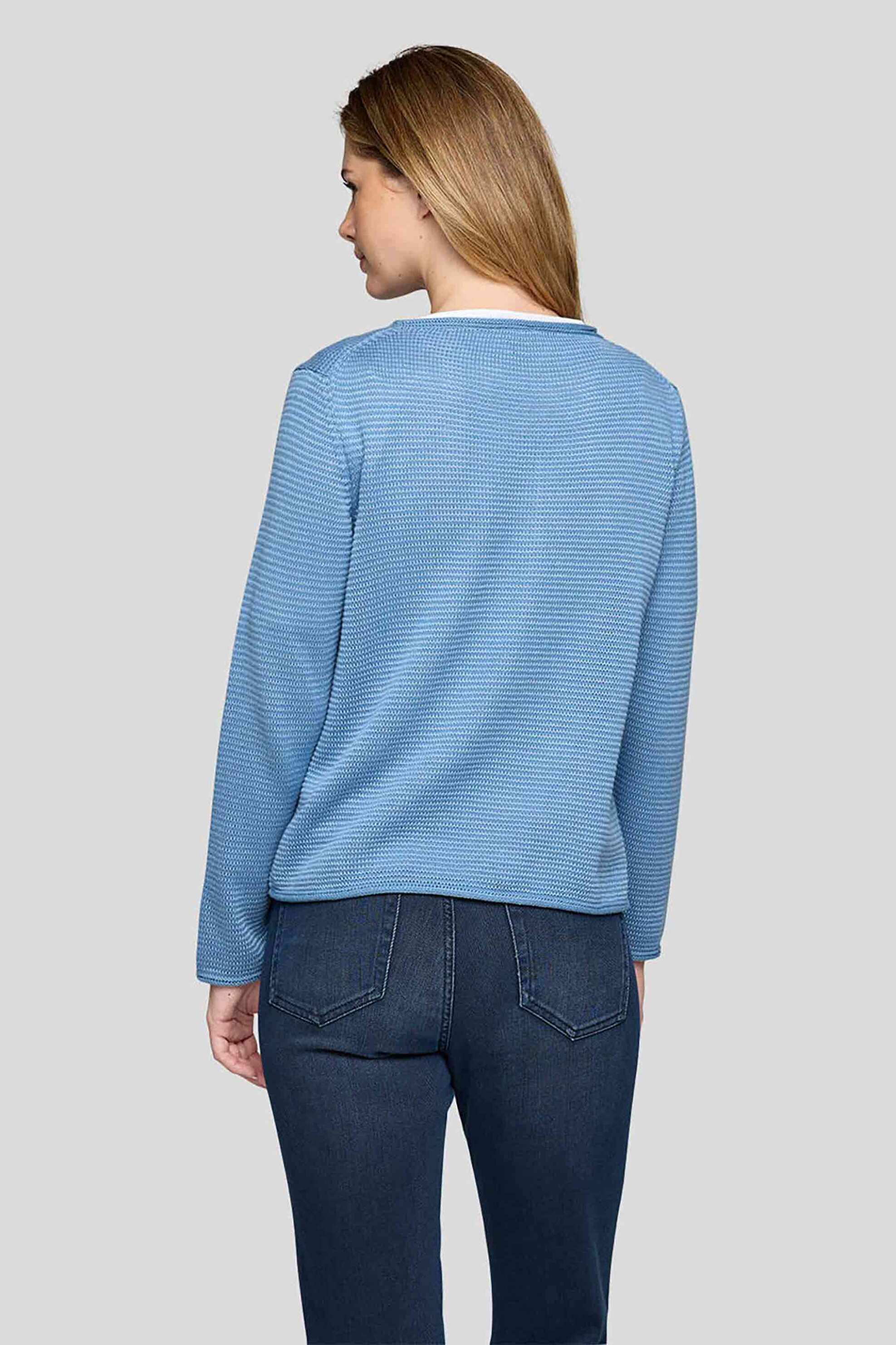 Rabe γυναικείο πουλόβερ μονόχρωμο - 55-113605 Γαλάζιο φωτογραφία