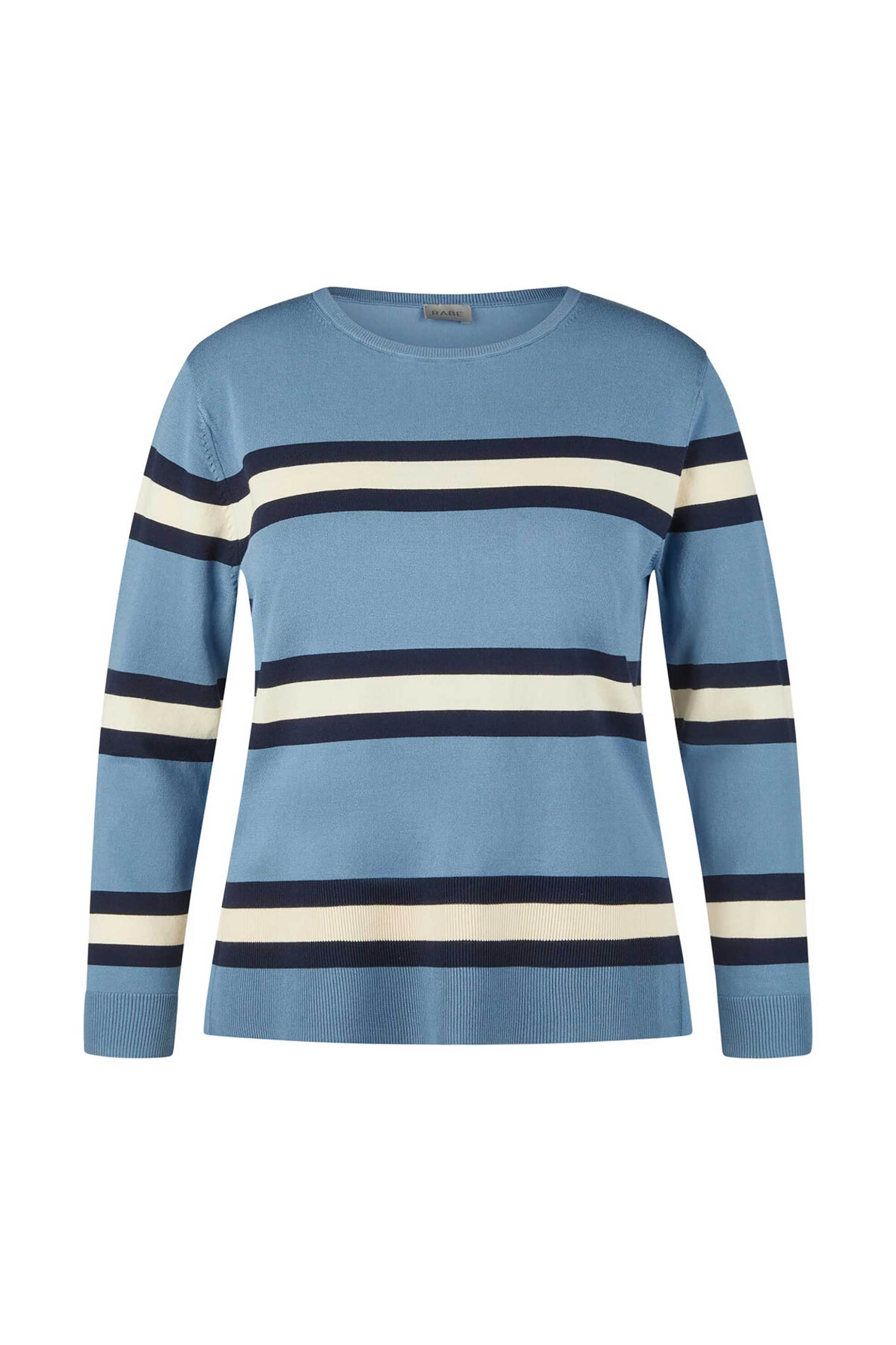 Rabe γυναικείο πουλόβερ με ριγέ σχέδιο - 55-114604 Γαλάζιο