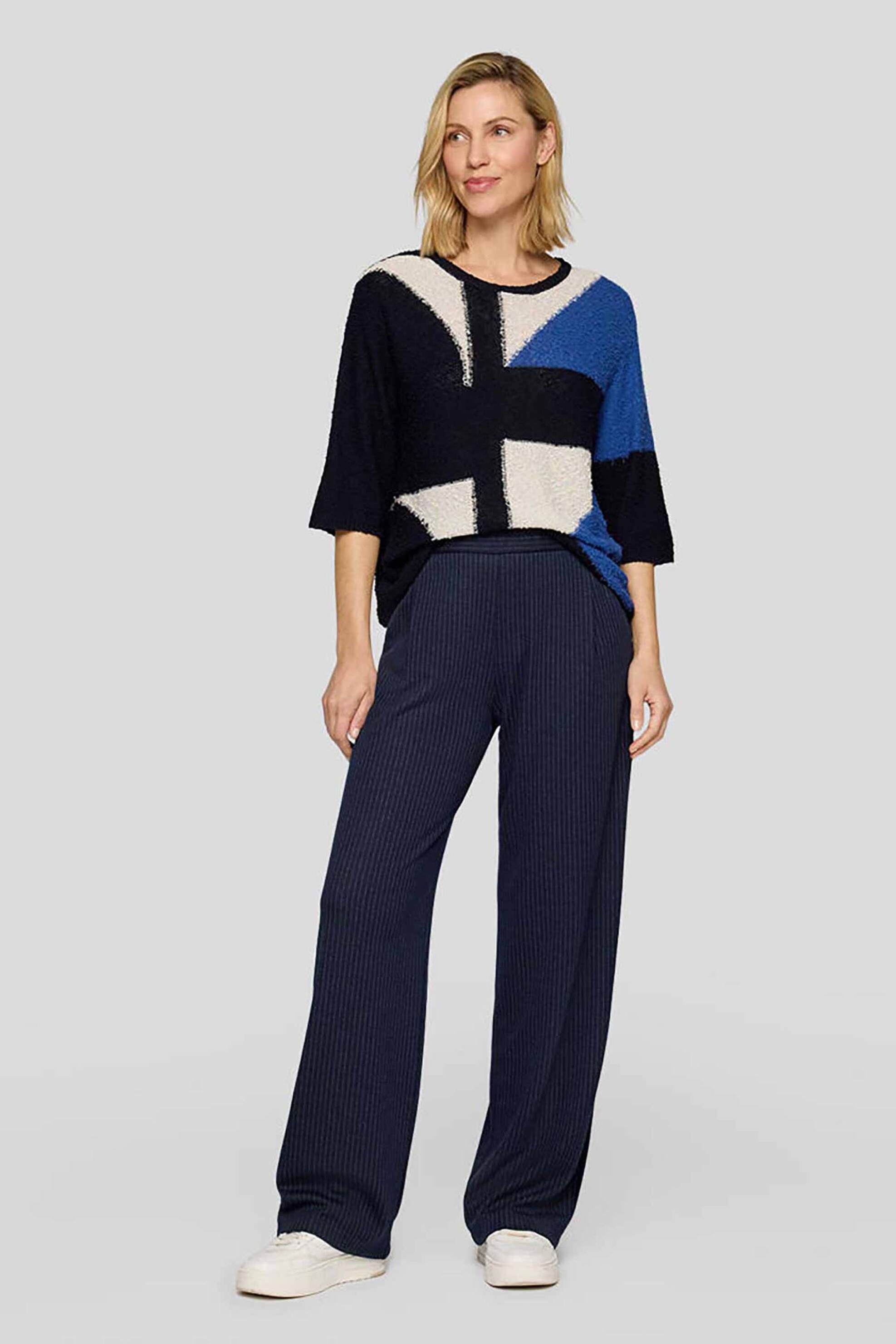 Rabe γυναικείο πουλόβερ με all-over print - 55-114605 Μπλε Σκούρο φωτογραφία