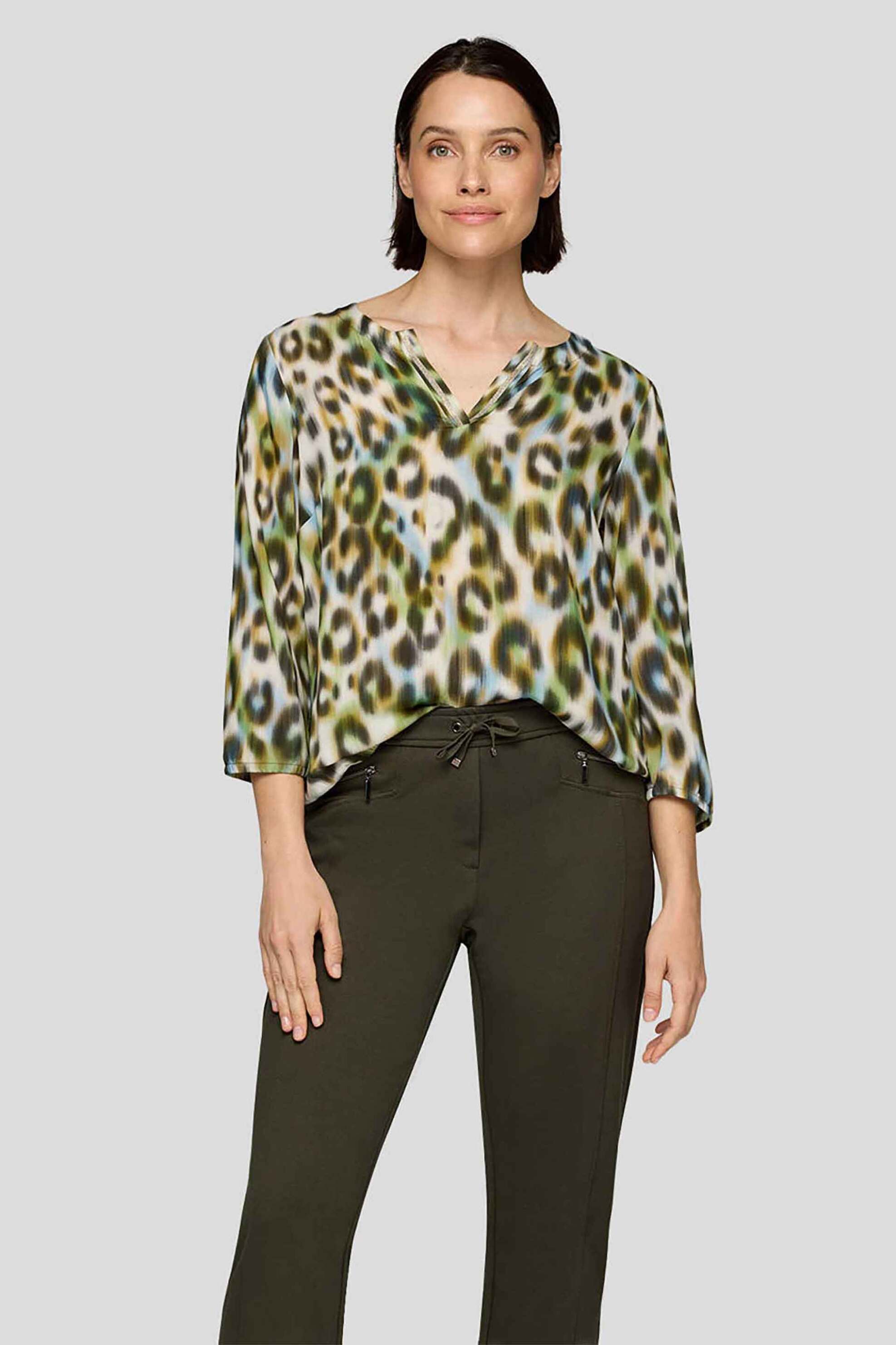 Rabe γυναικεία μπλούζα με animal print - 55-211103 Εκρού