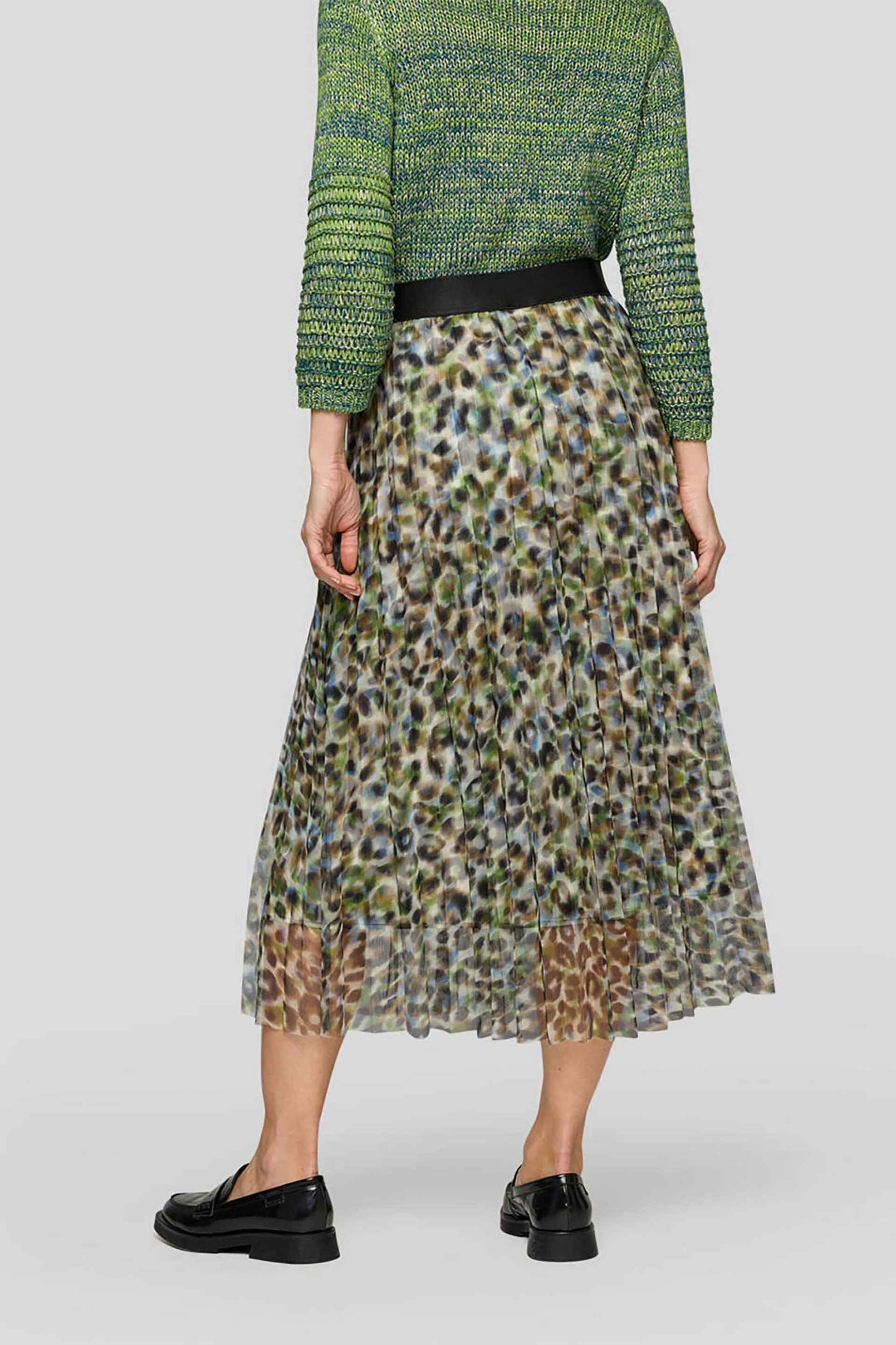 Rabe γυναικεία midi φούστα με animal print και πλισέ σχέδιο - 55-211140 Εκρού φωτογραφία