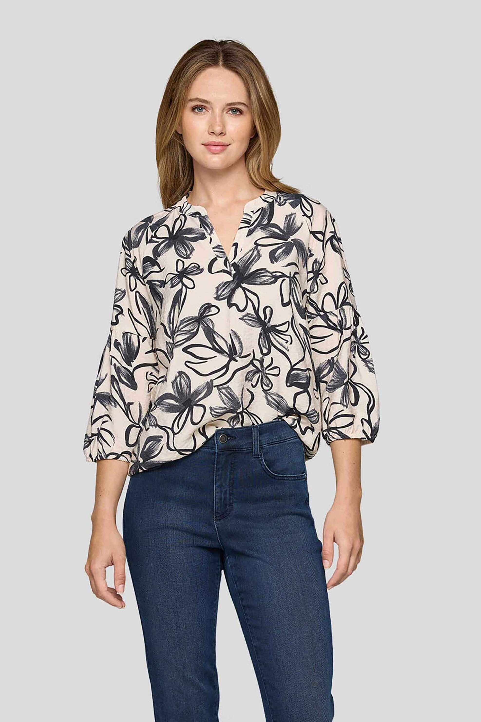 Rabe γυναικεία μπλούζα με all-over print - 55-213100 Εκρού