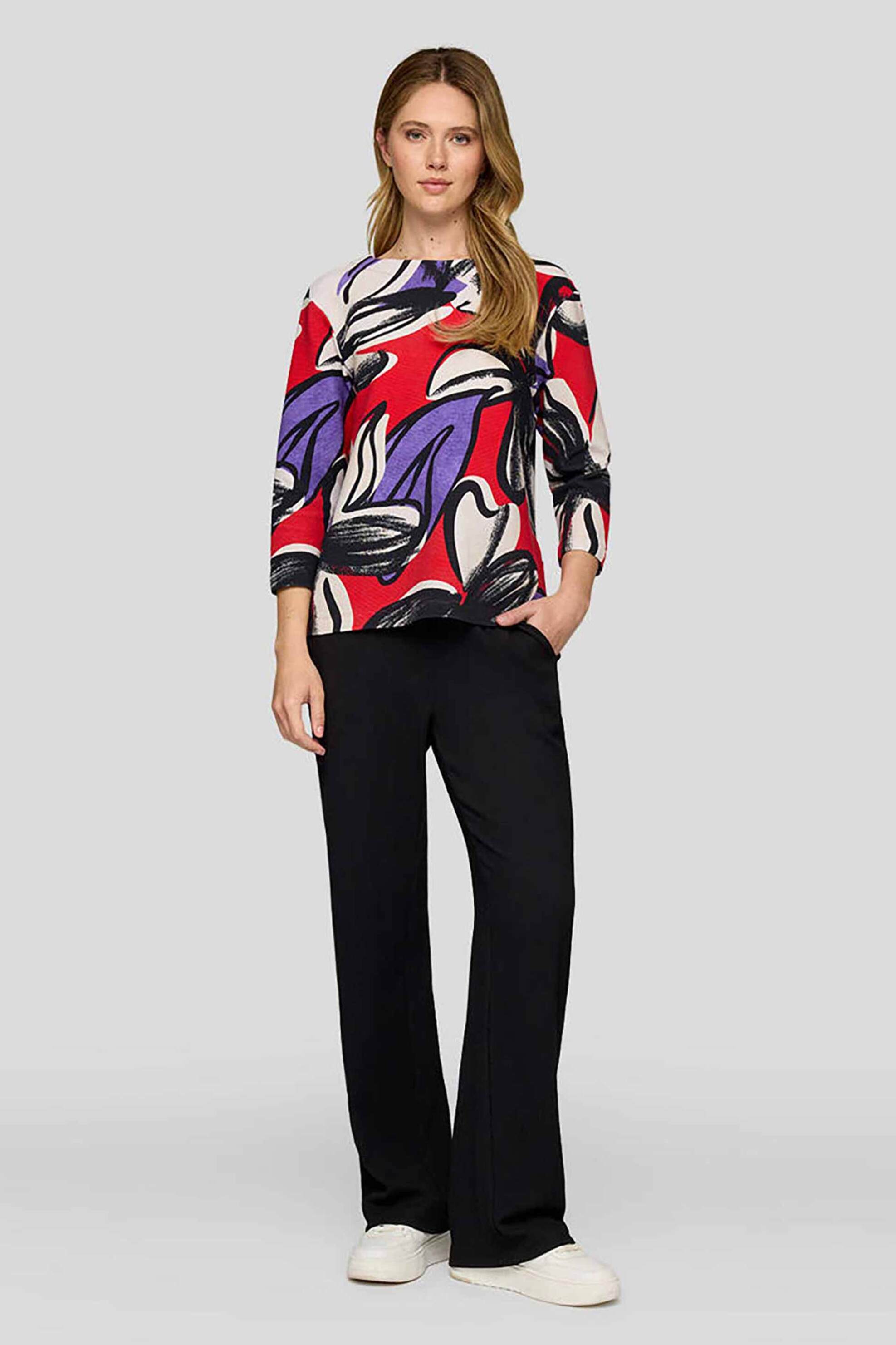 Rabe γυναικεία μπλούζα με all-over print - 55-213358 Κόκκινο φωτογραφία