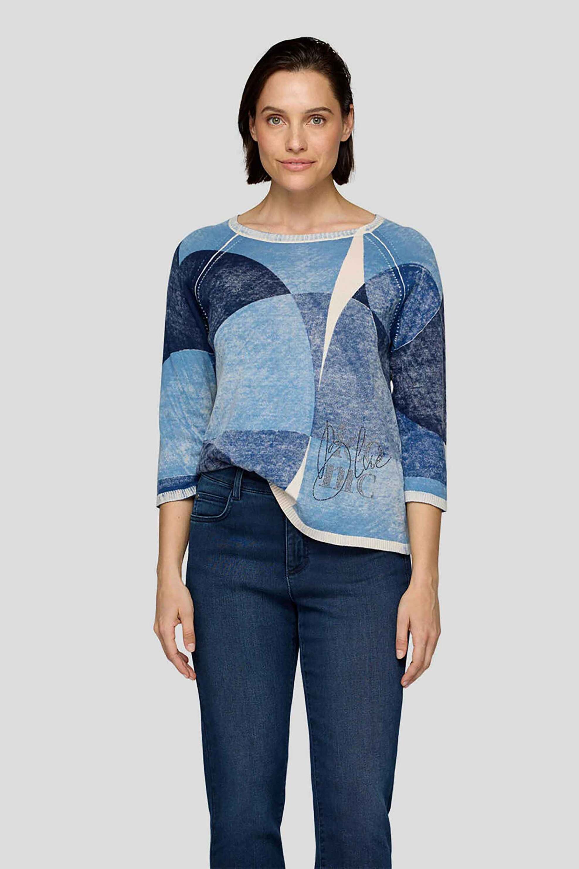 Rabe γυναικείο πουλόβερ all-over print - 55-214600 Μπλε