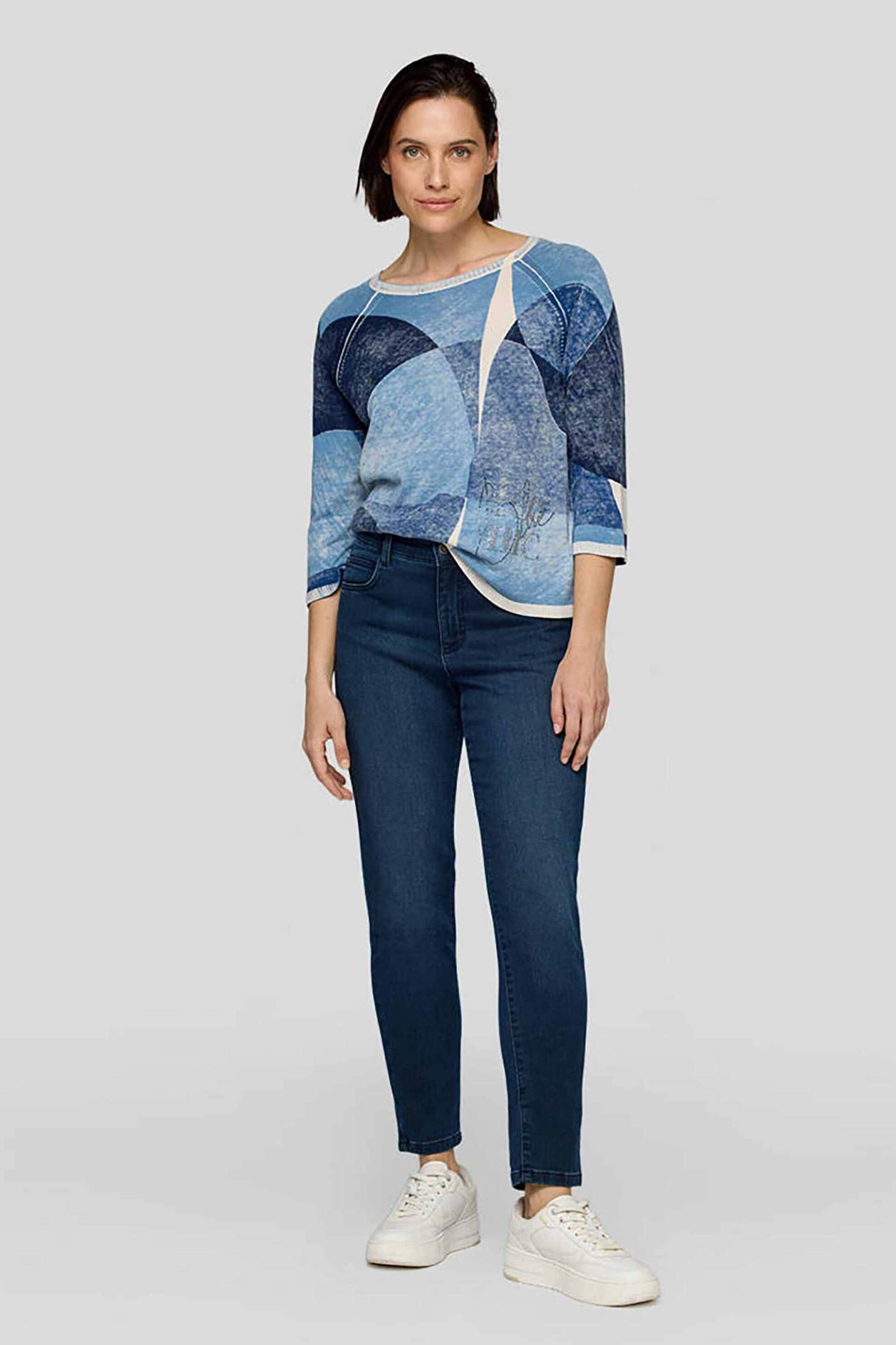 RABE Rabe γυναικείο πουλόβερ all-over print - 55-214600 Μπλε - 2