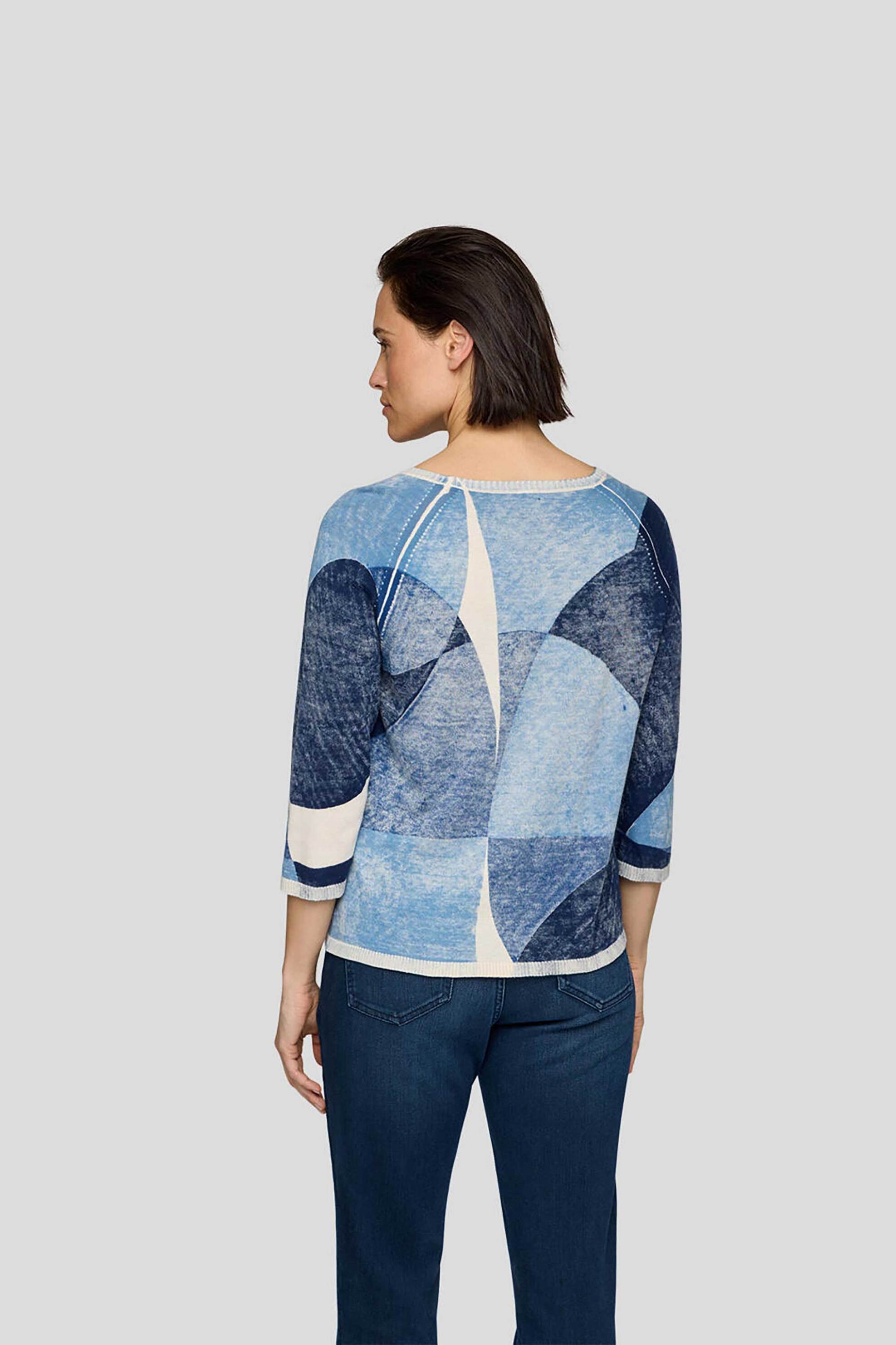 RABE Rabe γυναικείο πουλόβερ all-over print - 55-214600 Μπλε - 3