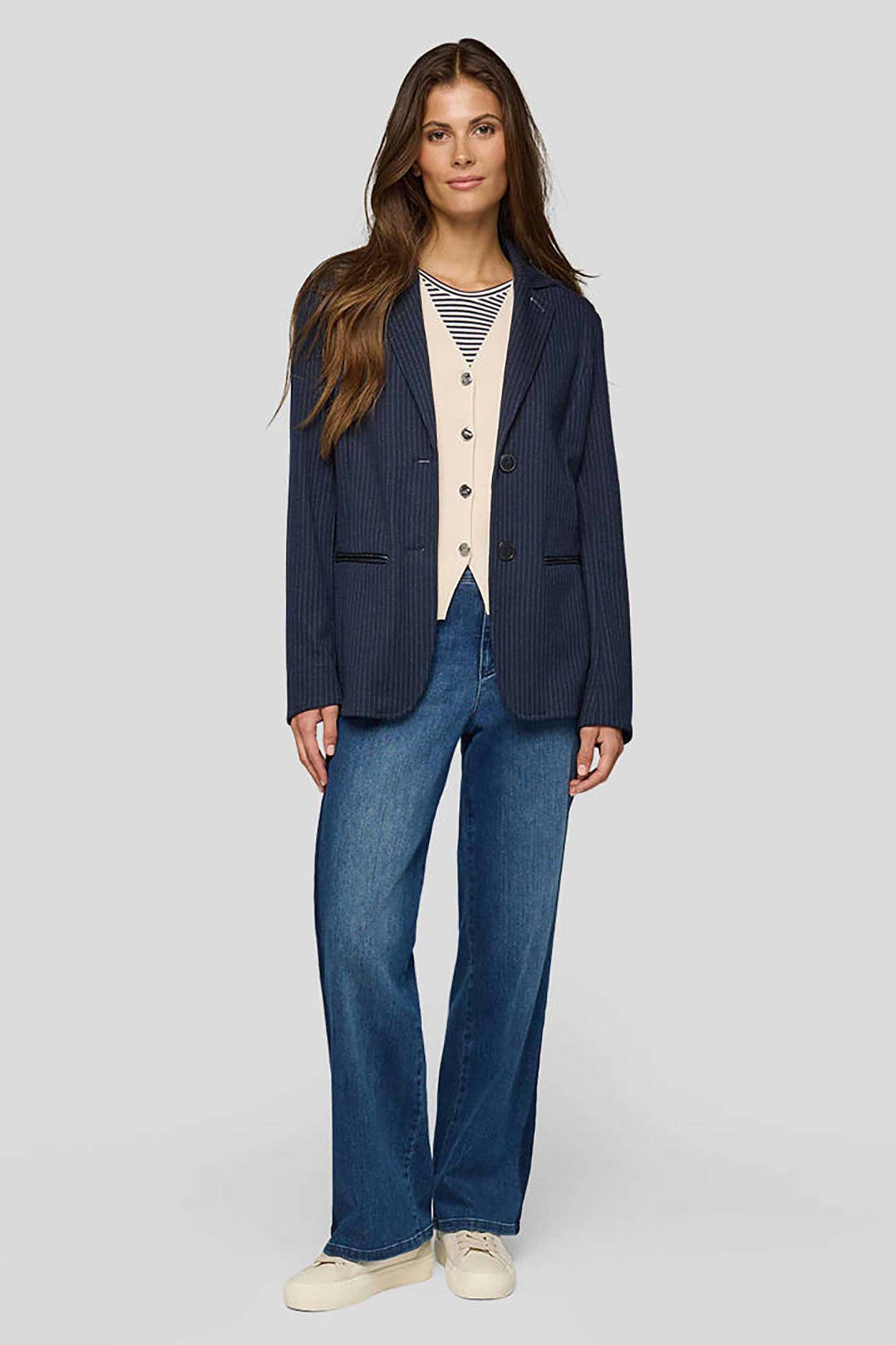 Rabe γυναικείο σακάκι ριγέ - 55-214230 Μπλε Σκούρο φωτογραφία