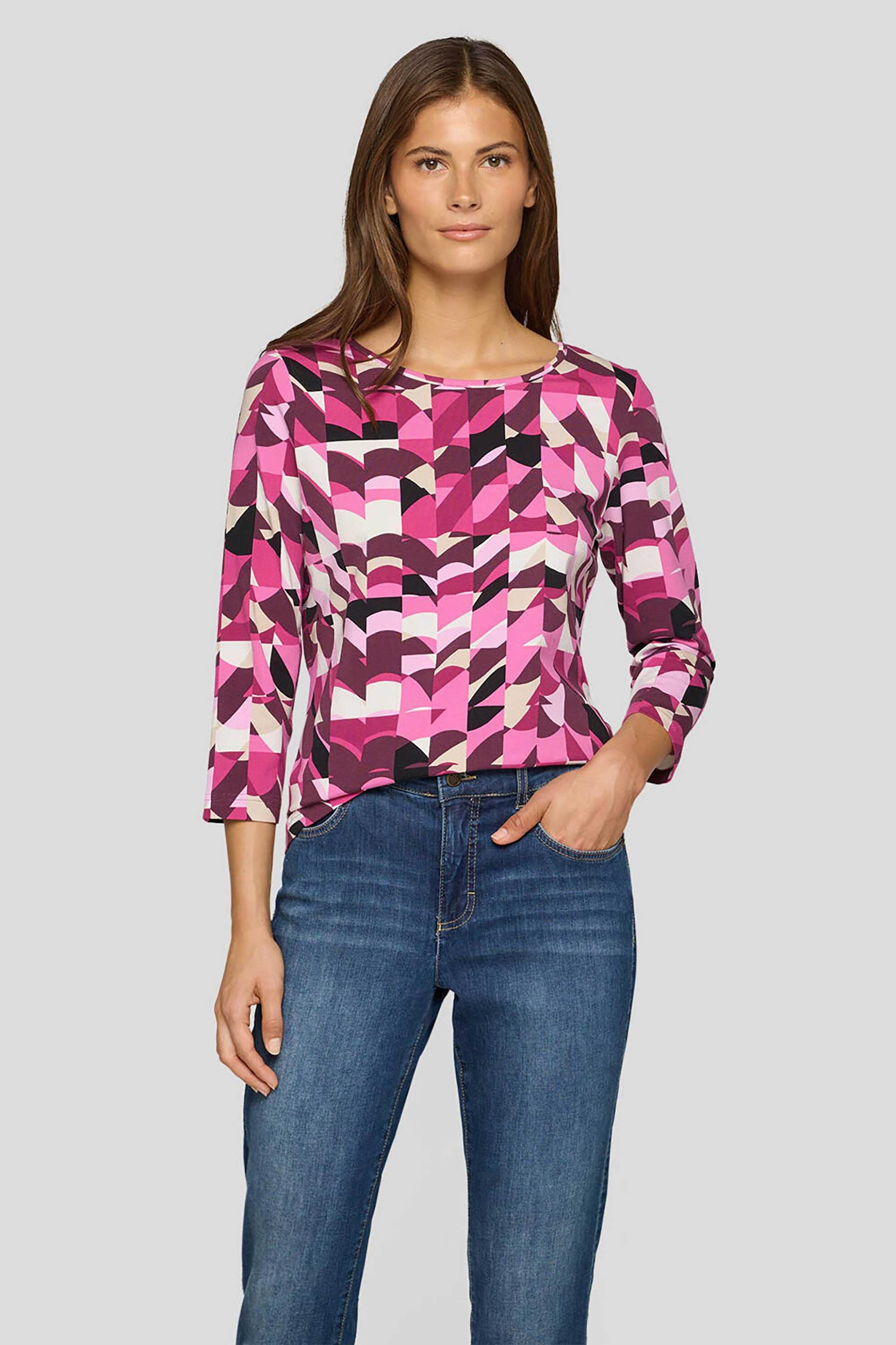 Rabe γυναικεία μπλούζα με all-over print - 55-122382 Ροζ