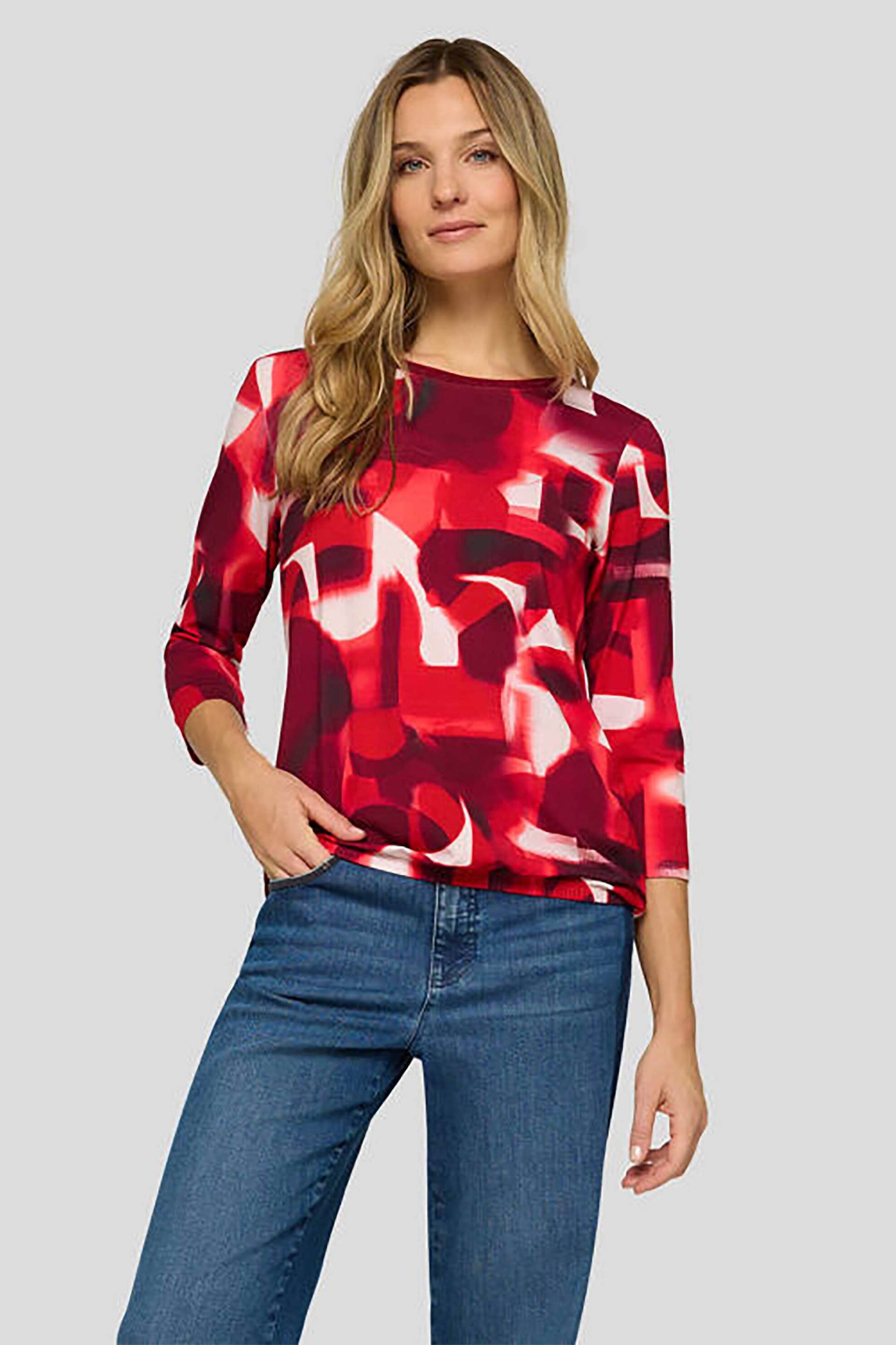 Rabe γυναικεία μπλούζα με all-over print - 55-124355 Κόκκινο