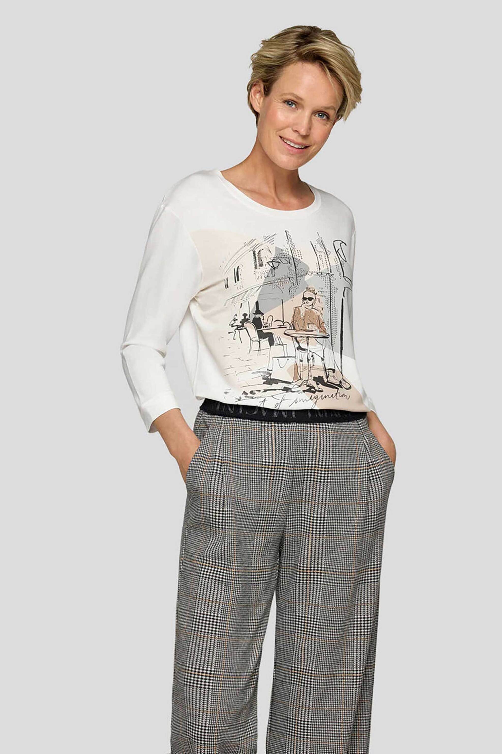 Rabe γυναικεία μπλούζα με print - 55-221353 Κρέμ