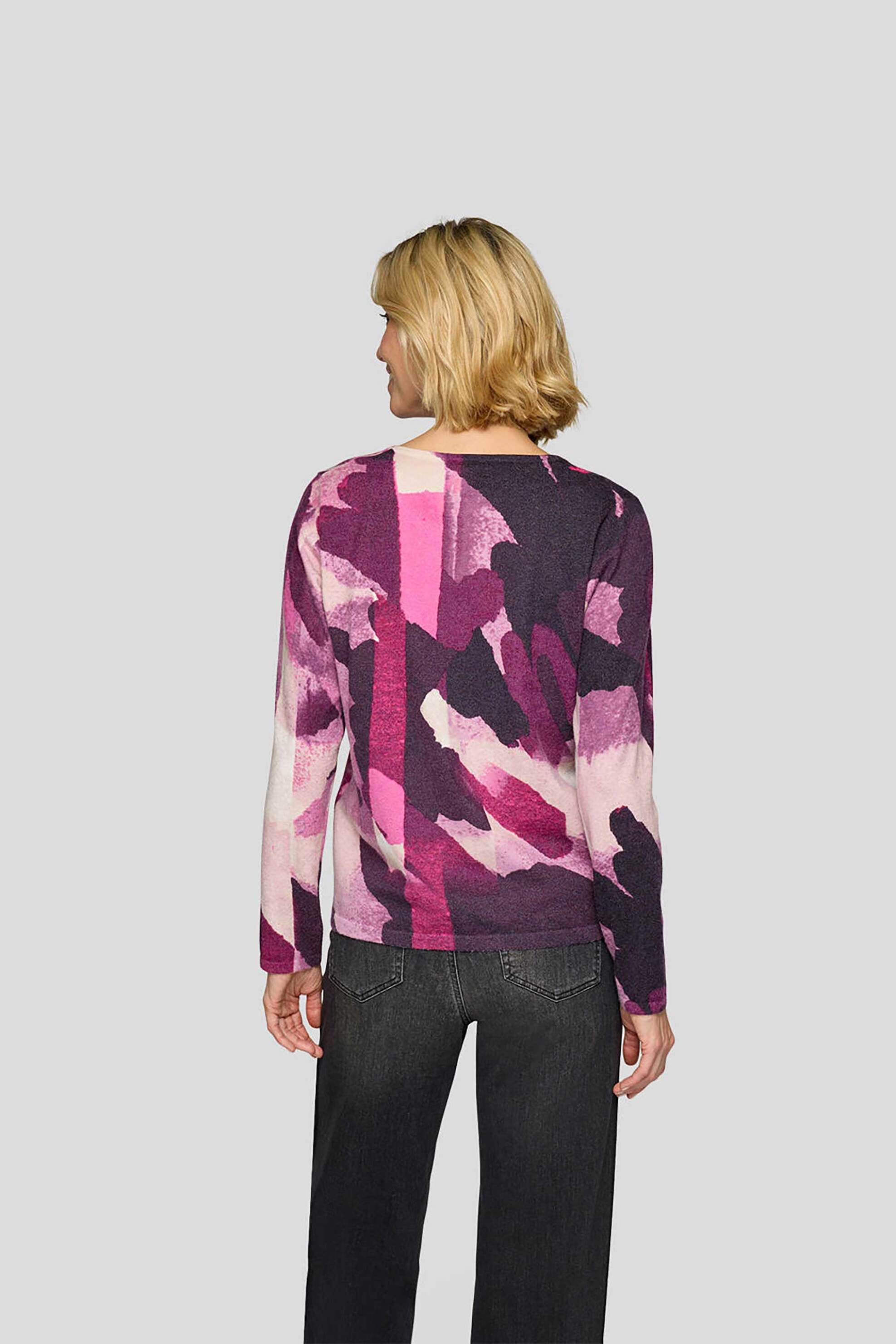 RABE Rabe γυναικείο πουλόβερ με all-over print - 55-222612 Μοβ - 3