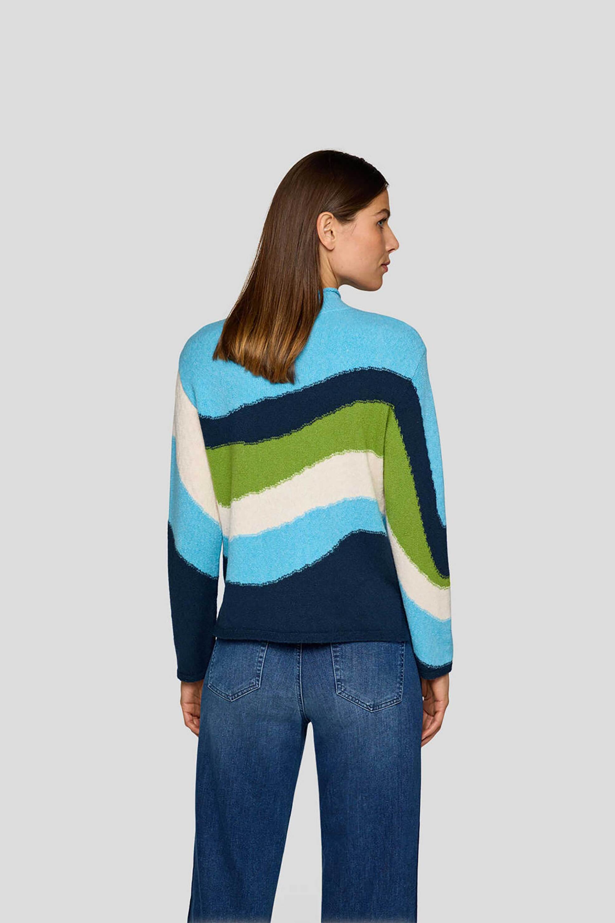 Rabe γυναικείο πουλόβερ με all-over print - 55-223609 Πράσινο φωτογραφία