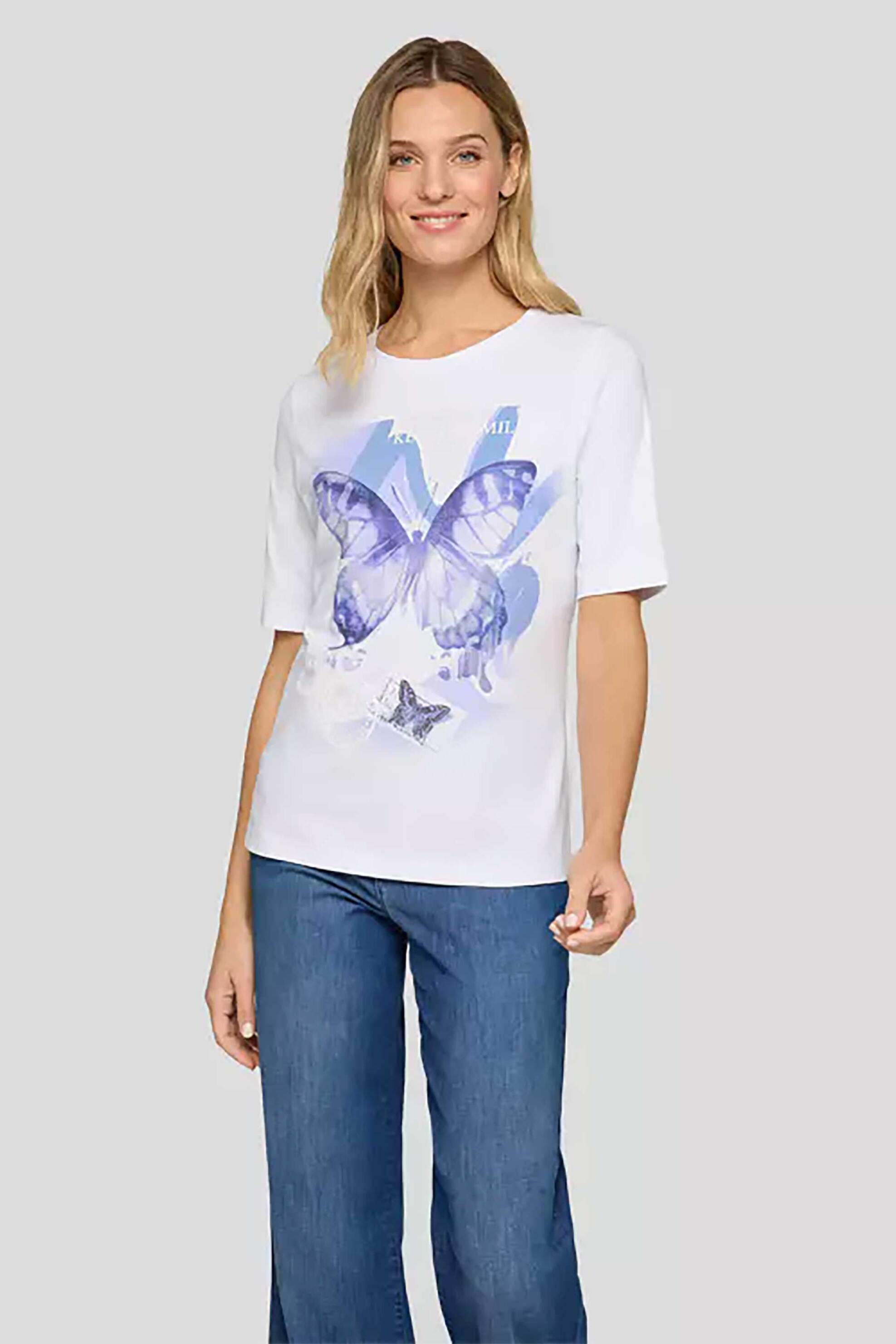 Rabe γυναικείο T-shirt με print – 56-114309 Λευκό