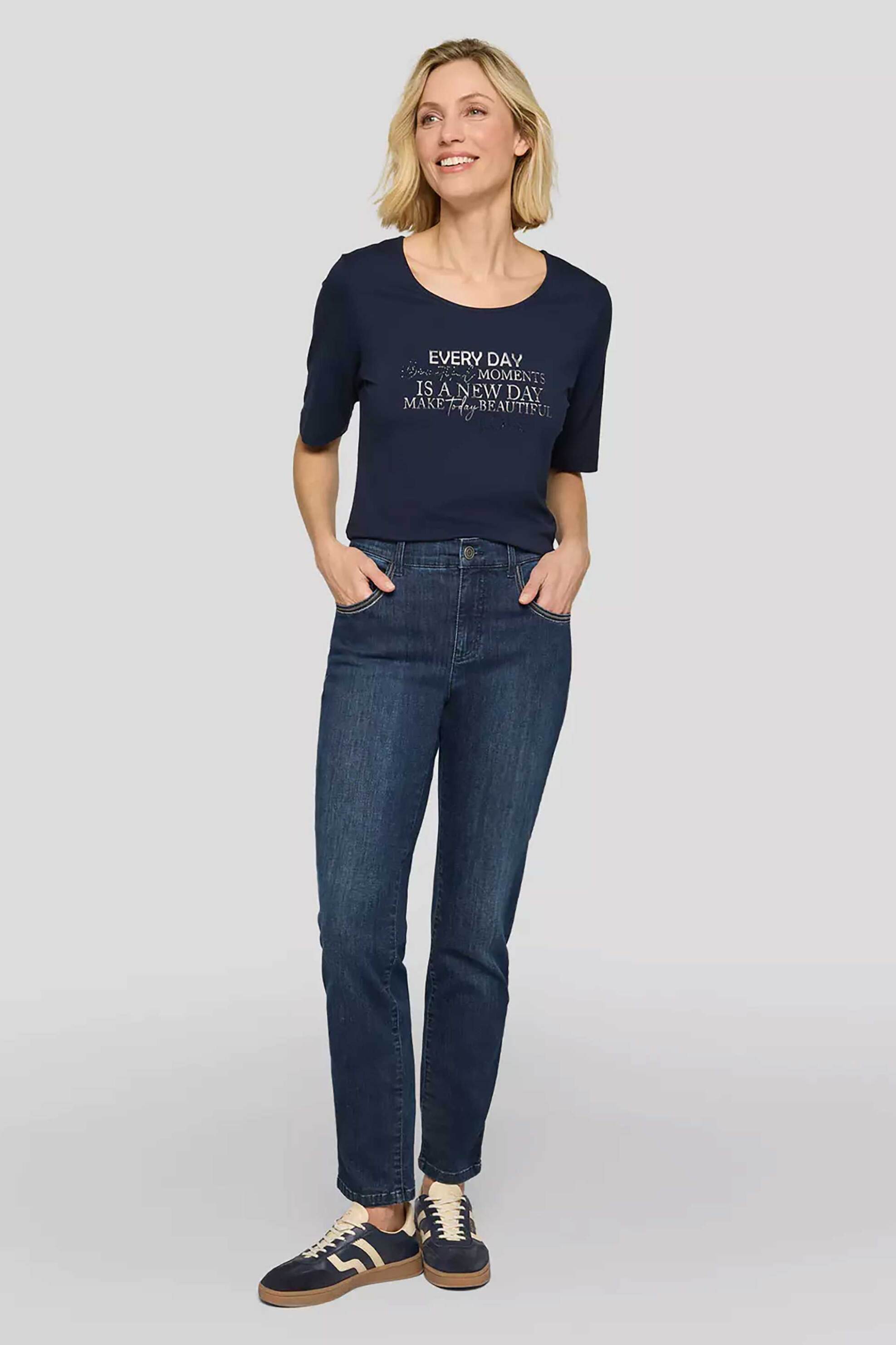 RABE Rabe γυναικείο T-shirt με lettering - 56-114329 Μπλε Σκούρο - 2