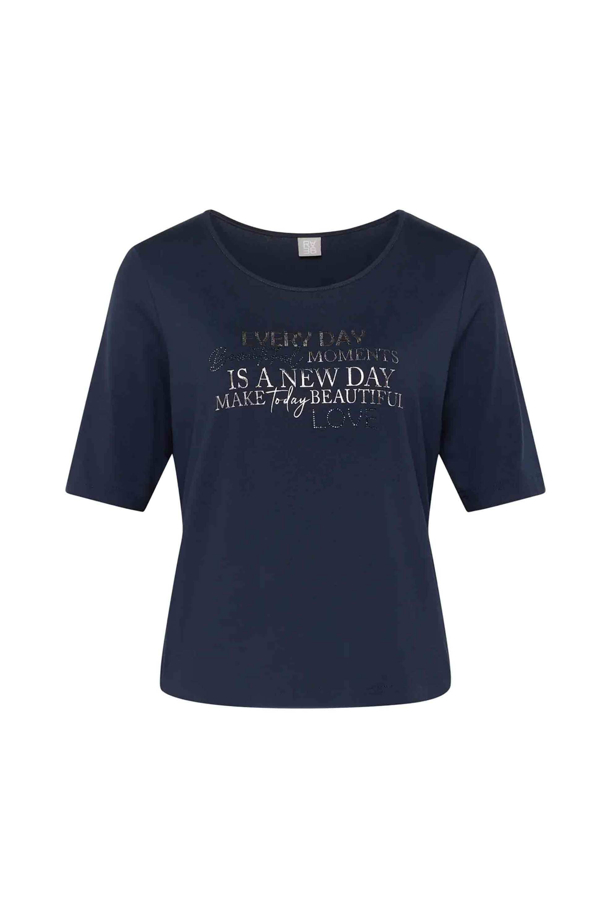 RABE Rabe γυναικείο T-shirt με lettering - 56-114329 Μπλε Σκούρο - 4