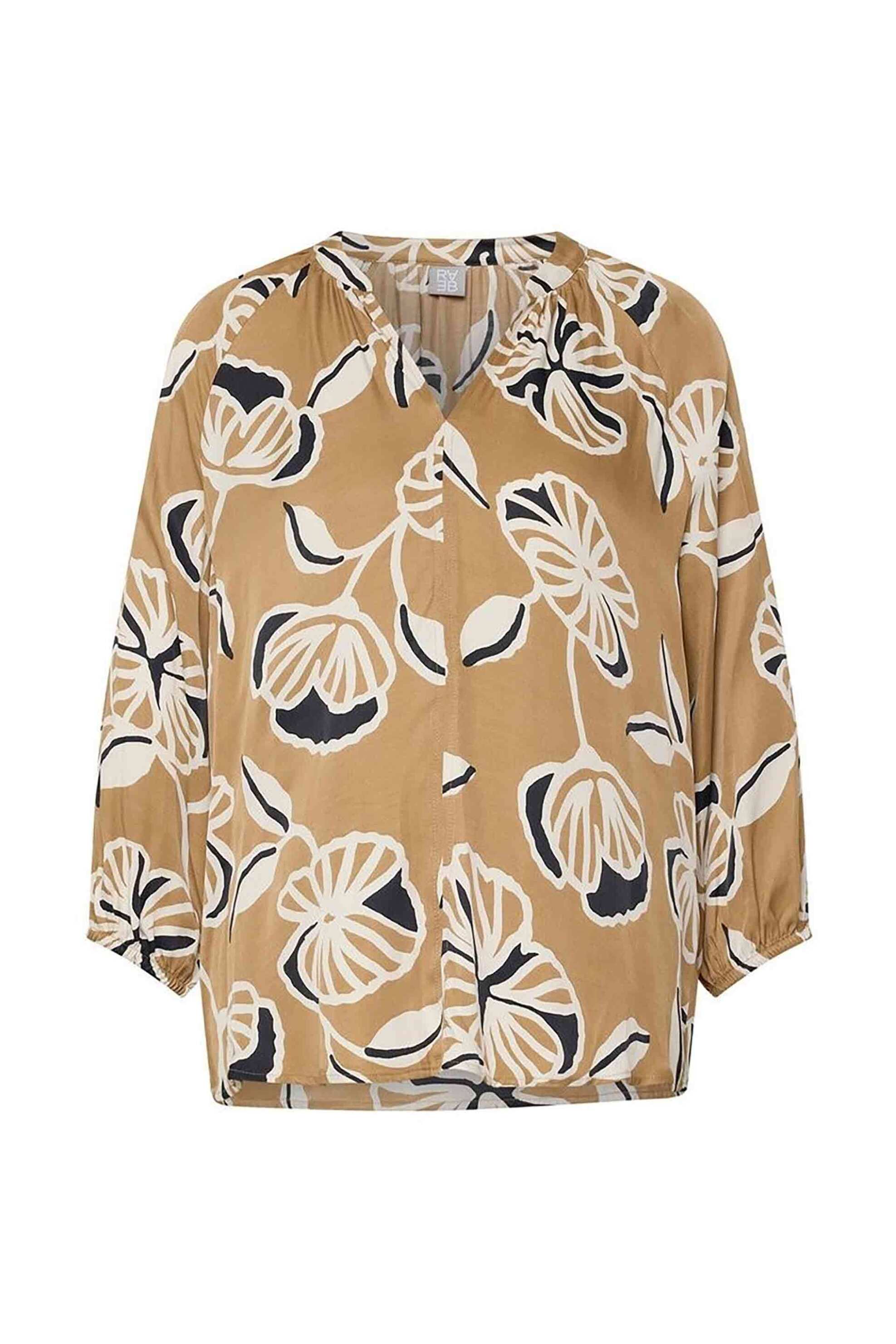 Rabe γυναικεία μπλούζα με all-over print - 56-115100 Καφέ Latte