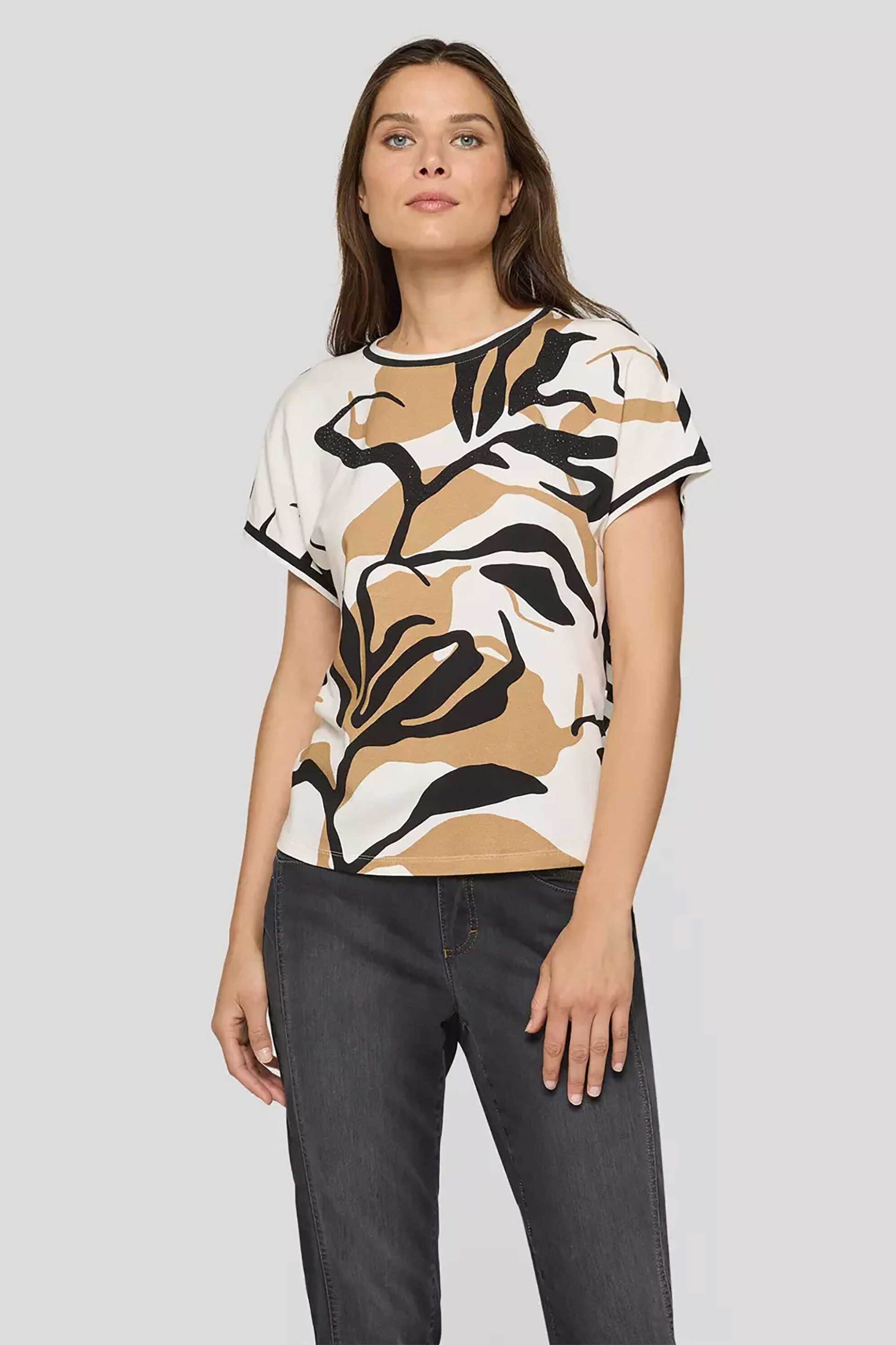 Rabe γυναικεία μπλούζα με all-over print - 56-115352 Μπεζ