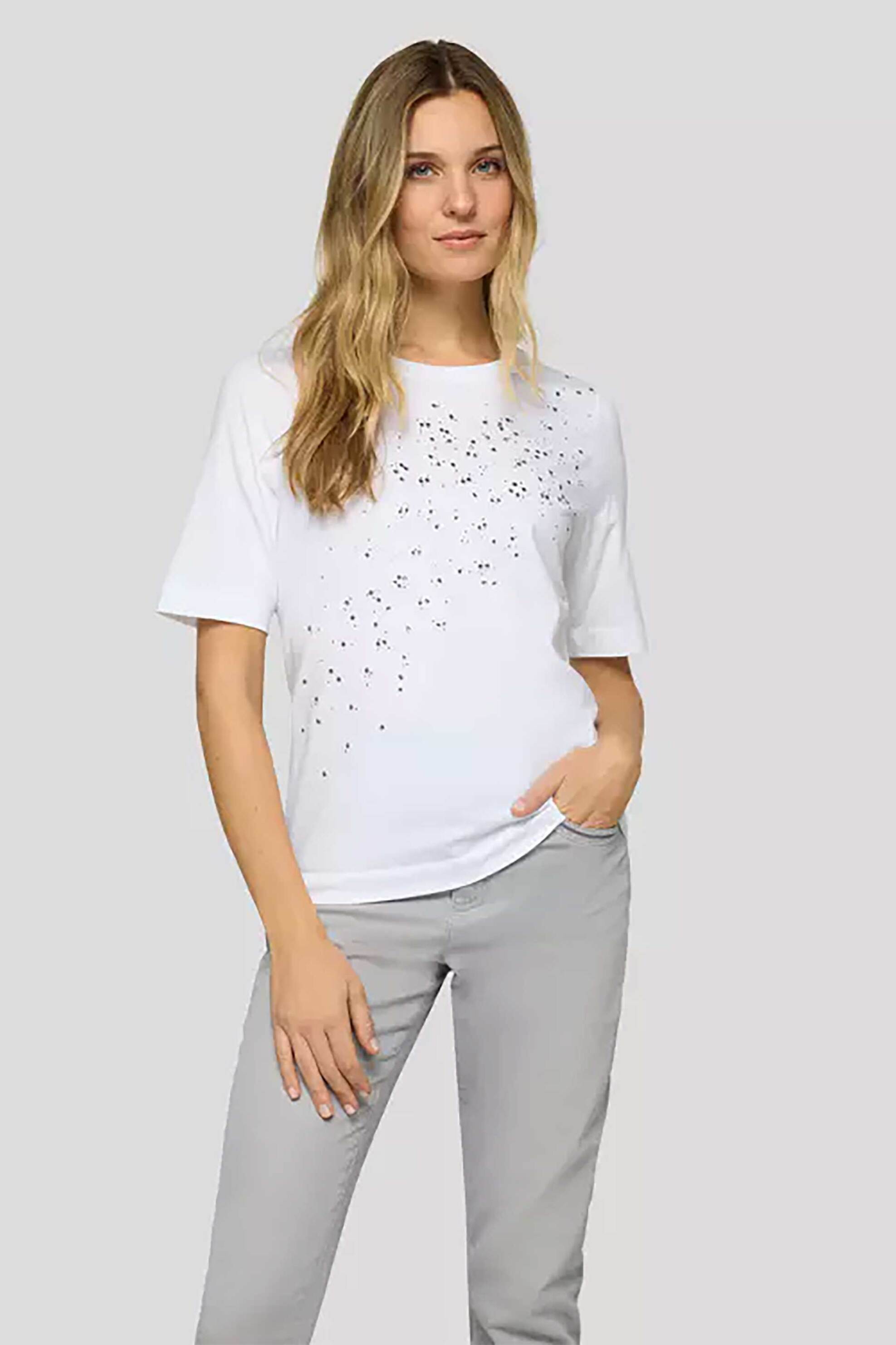 Rabe γυναικείο T-shirt με στρας – 56-117311 Λευκό
