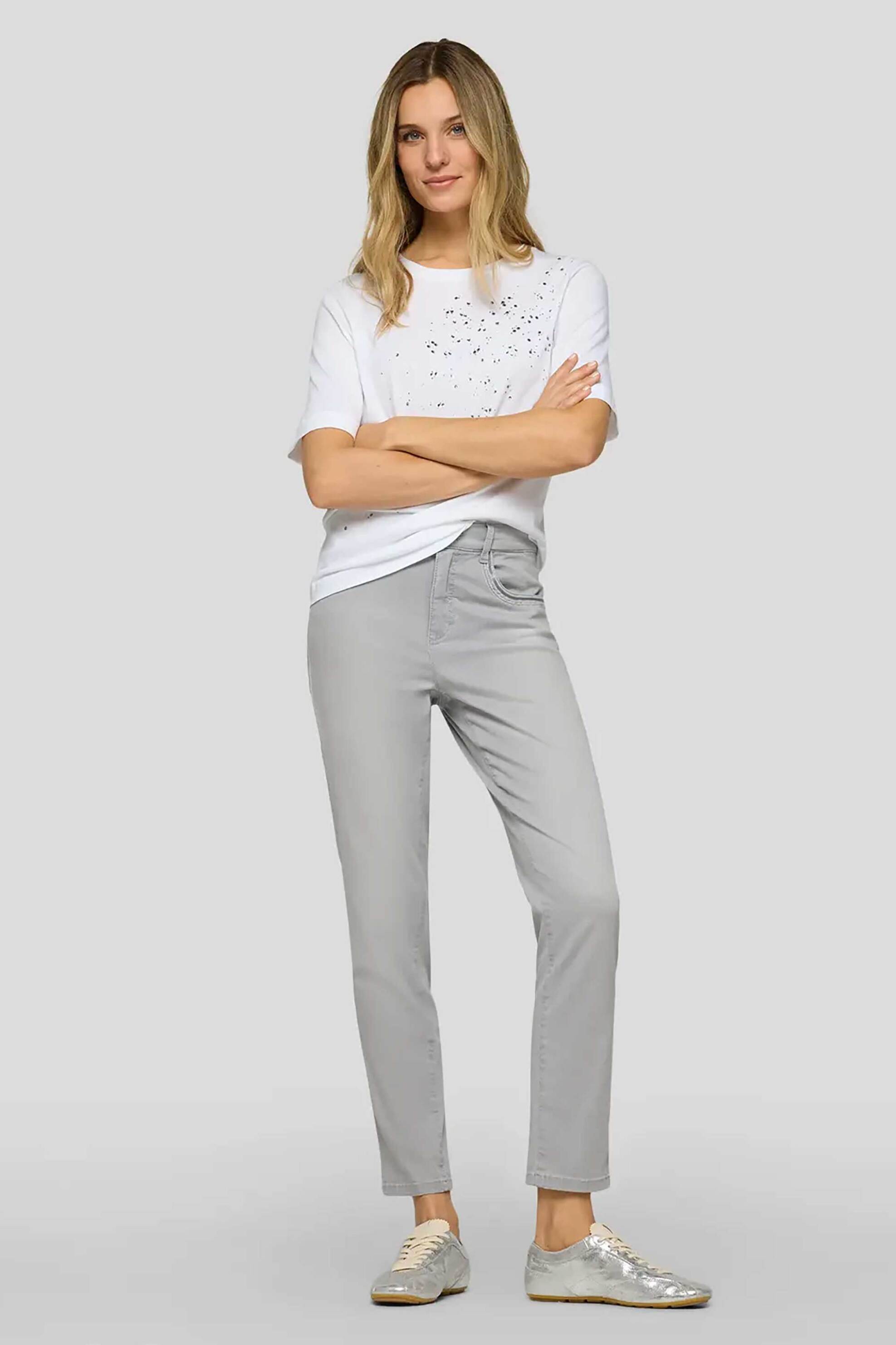 RABE Rabe γυναικείο T-shirt με στρας - 56-117311 Λευκό - 2