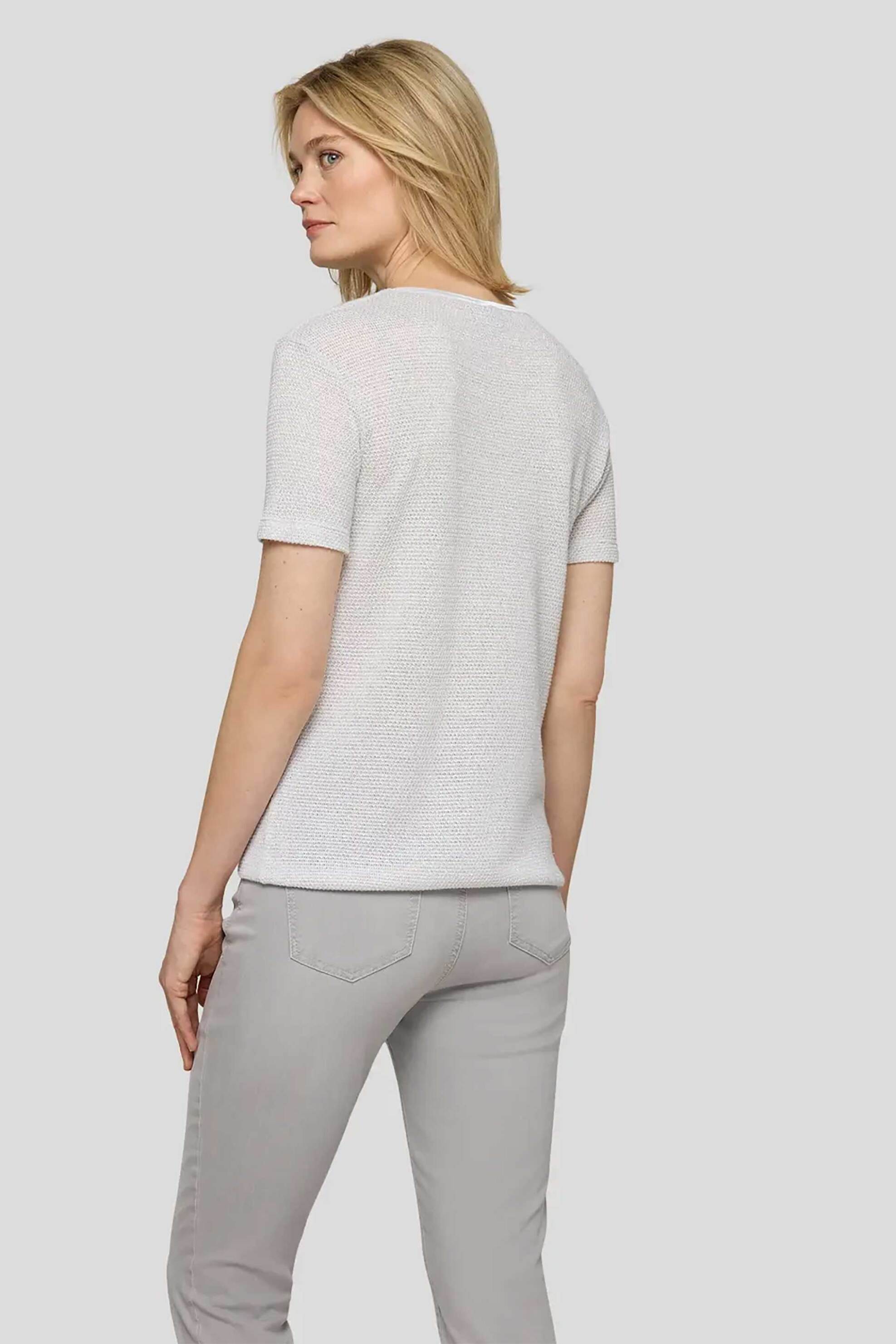 RABE Rabe γυναικείο T-shirt με waffle pattern - 56-117319 Γκρι - 3