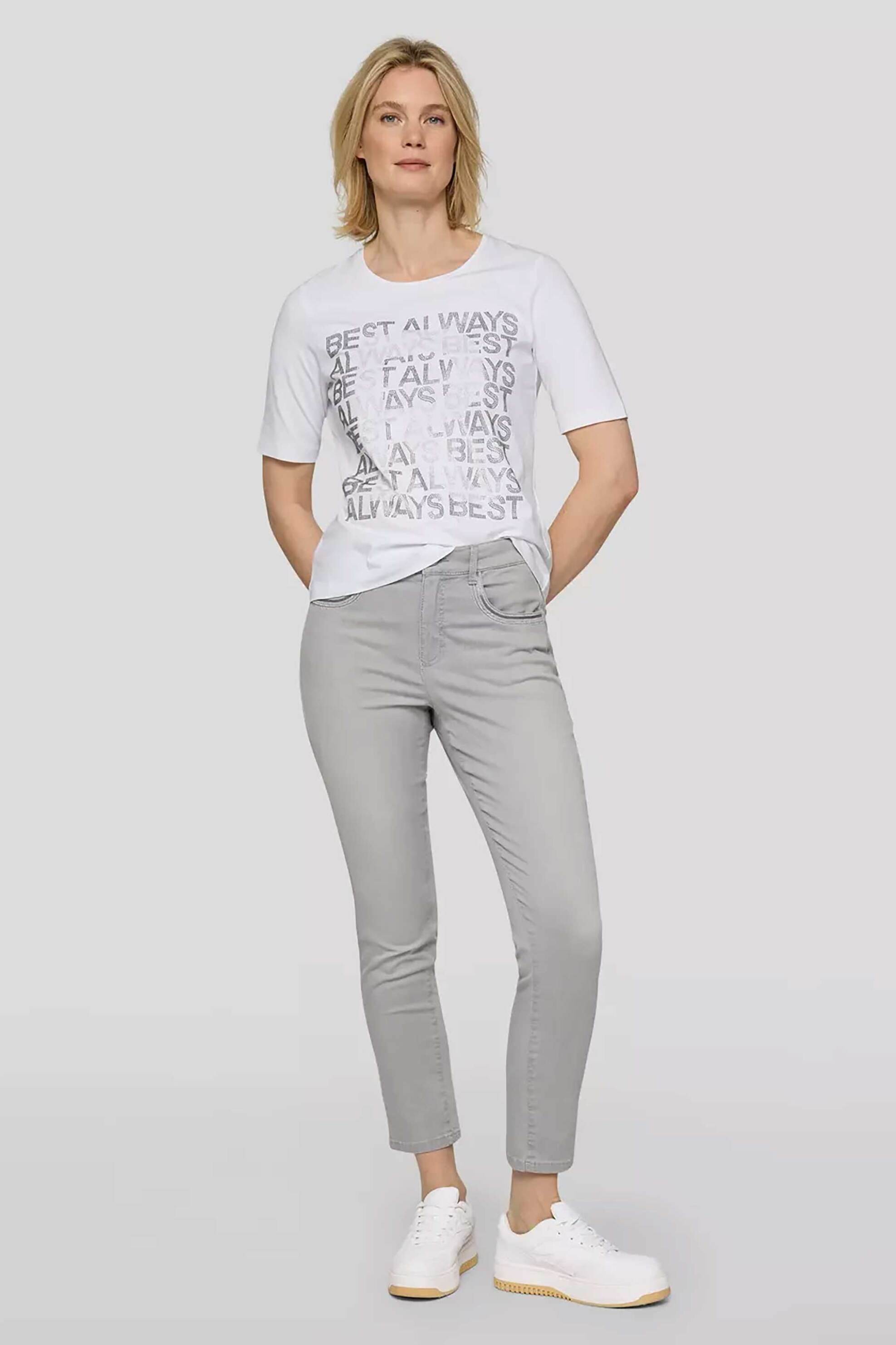 RABE Rabe γυναικείο T-shirt με lettering - 56-117359 Λευκό - 2