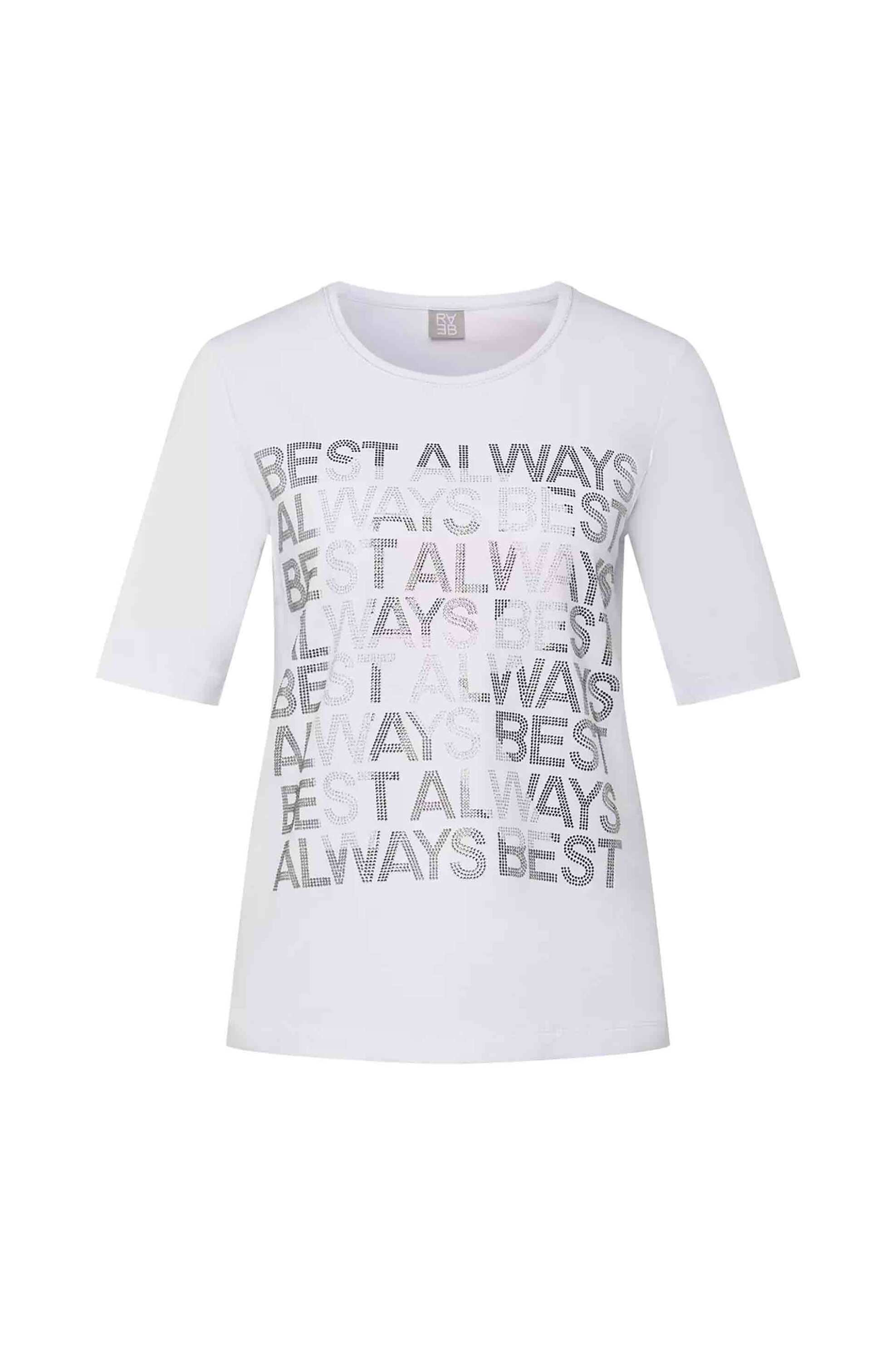 RABE Rabe γυναικείο T-shirt με lettering - 56-117359 Λευκό - 4