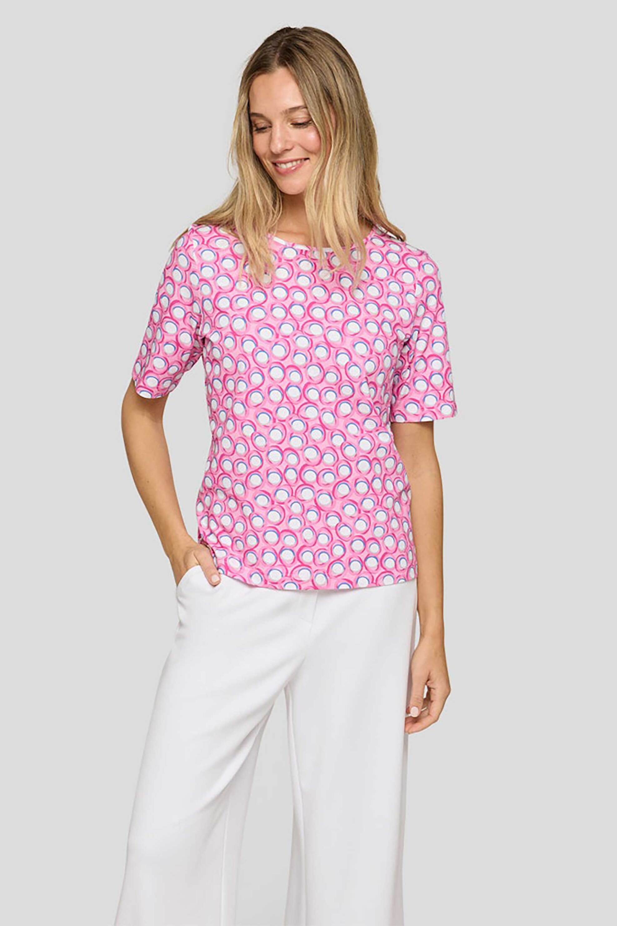 Rabe γυναικεία μπλούζα με all-over print - 56-117376 Ροζ