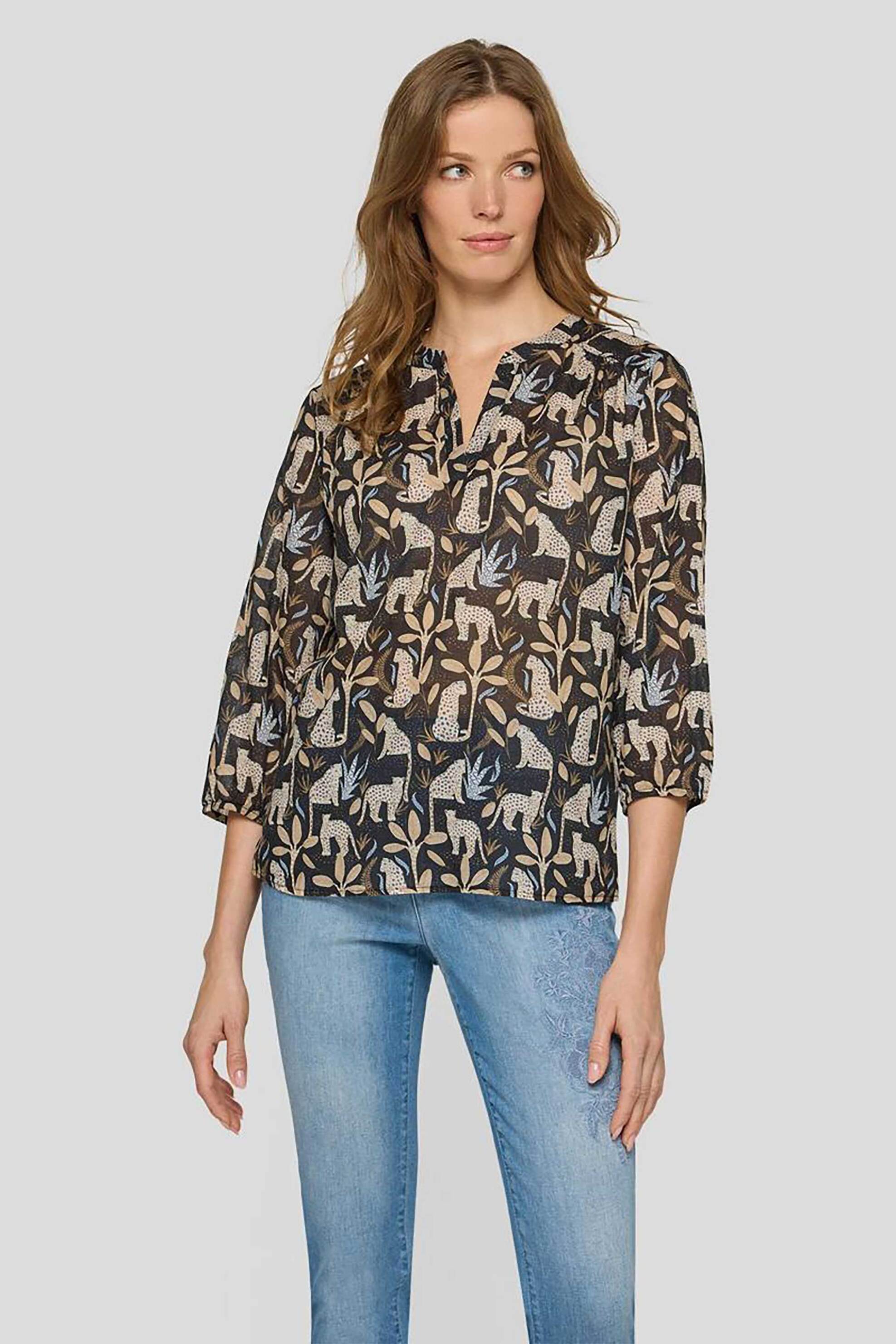 Rabe γυναικεία μπλούζα με all-over print - 56-118102 Μαύρο