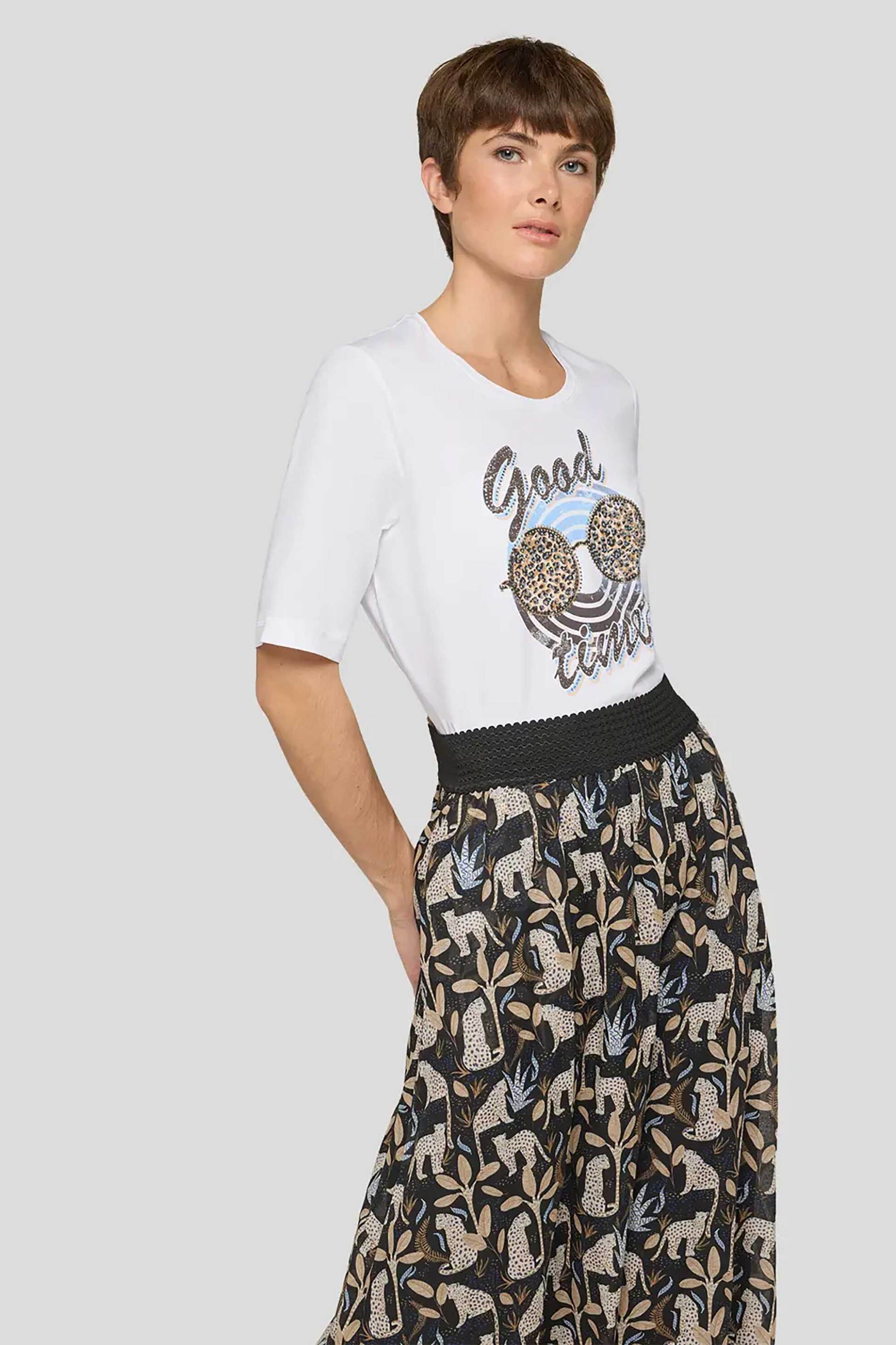 Rabe γυναικείο T-shirt με print – 56-118356 Λευκό