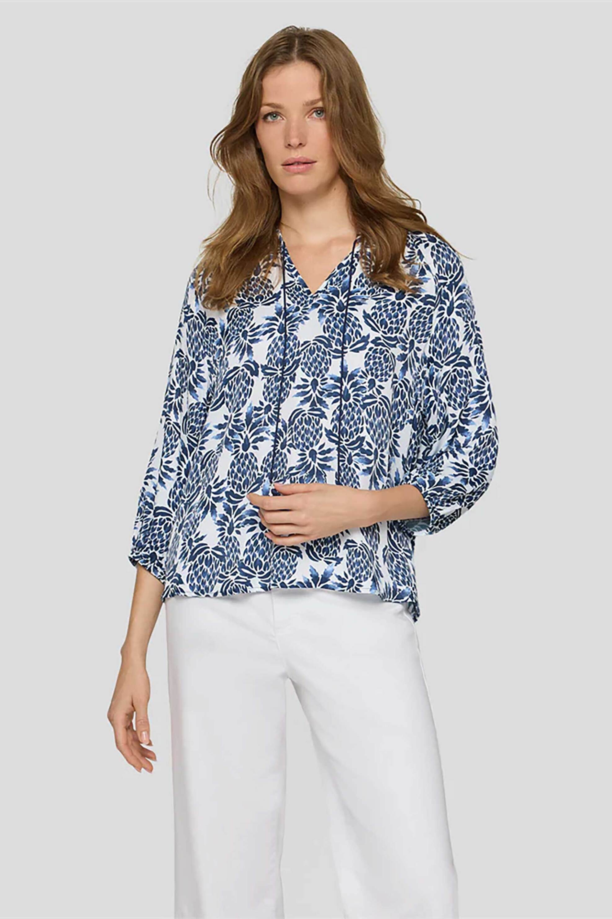 Rabe γυναικεία μπλούζα με all-over print - 56-121103 Μπλε Σκούρο