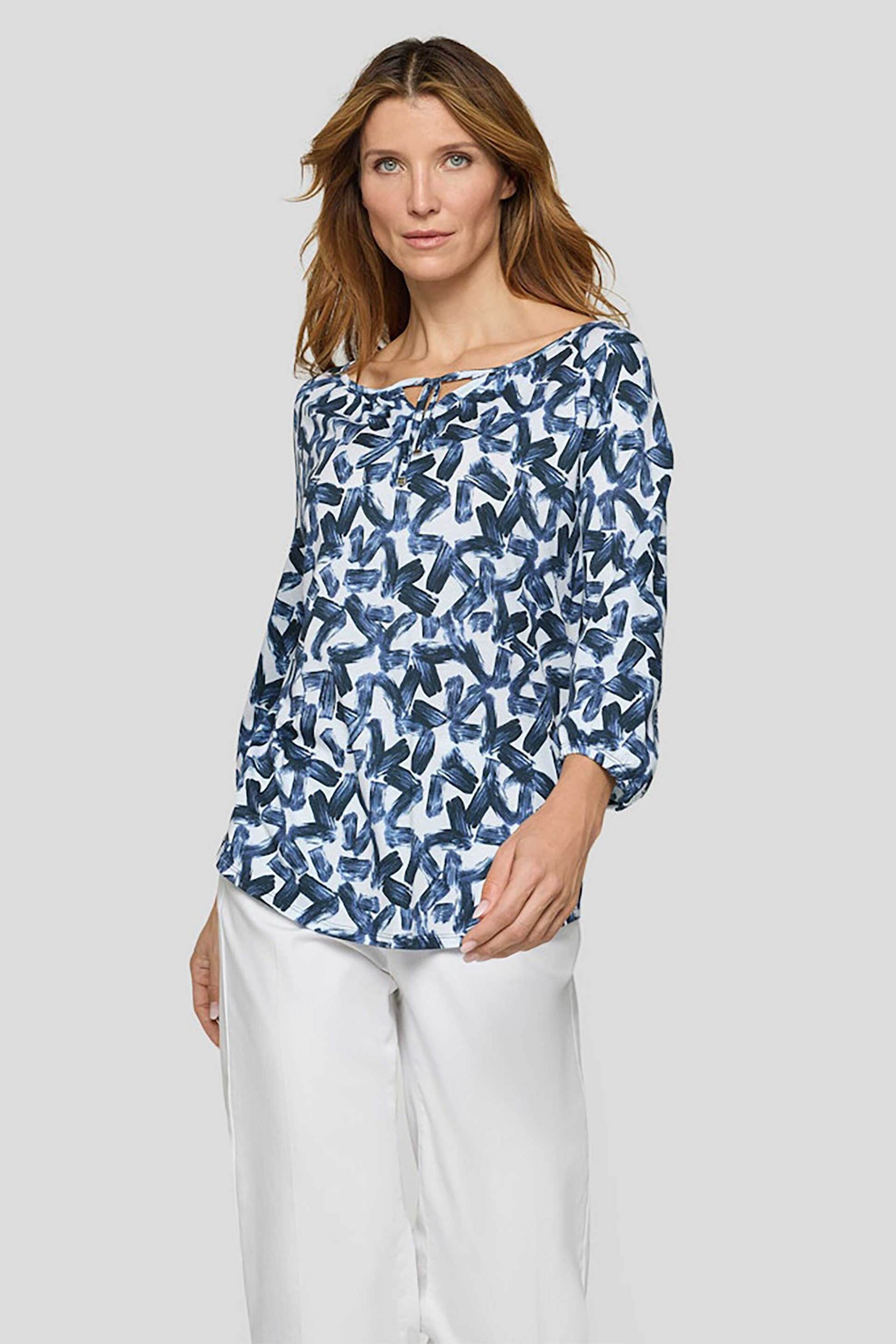 RABE Rabe γυναικεία μπλούζα με all-over print - 56-121401 Μπλε Σκούρο