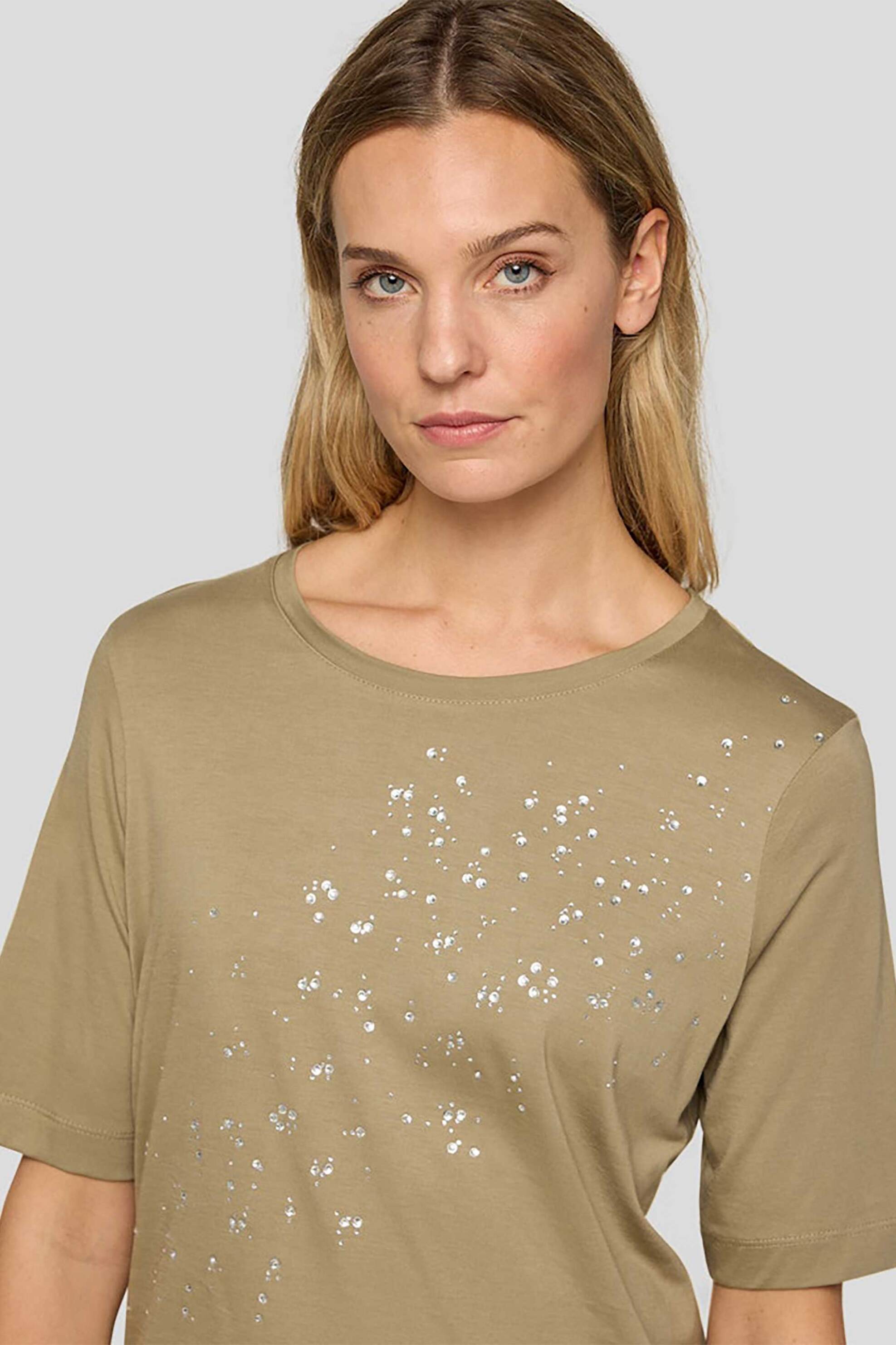 Rabe γυναικείο T-shirt με στρας - 56-122312 Μπεζ φωτογραφία